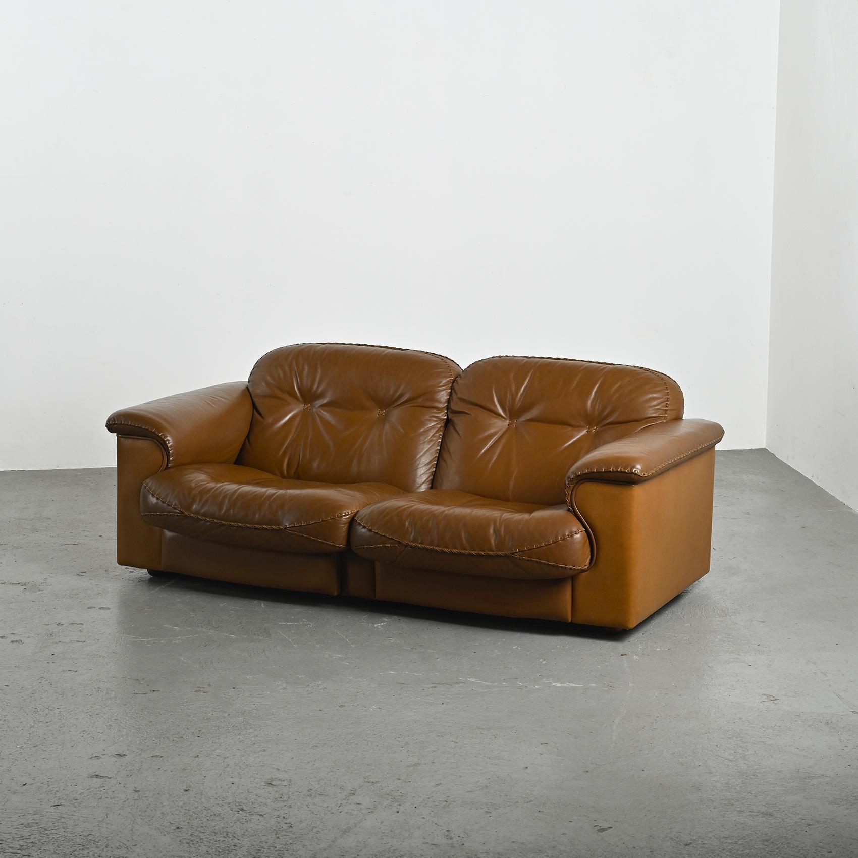 De Sede DS101 Leder-Sofa, Schweiz 1970er Jahre im Angebot 5