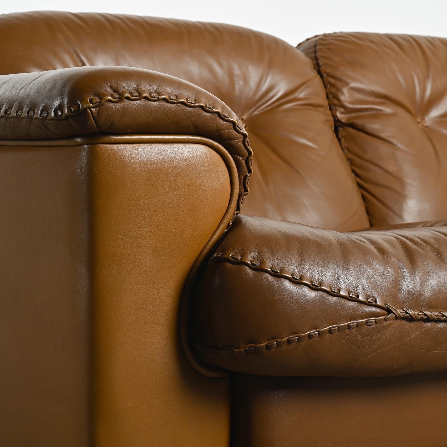 De Sede DS101 Leder-Sofa, Schweiz 1970er Jahre (Schweizerisch) im Angebot