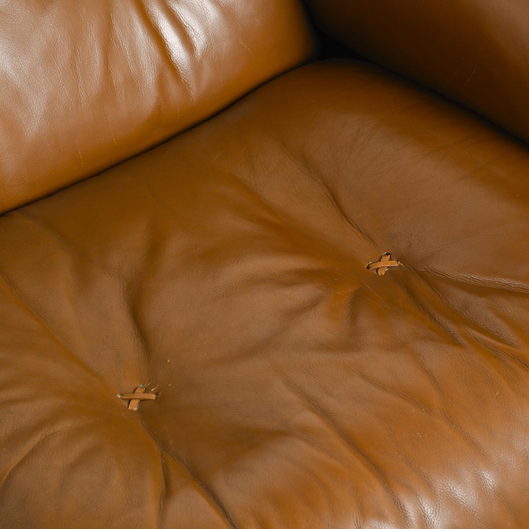 De Sede DS101 Leder-Sofa, Schweiz 1970er Jahre im Zustand „Relativ gut“ im Angebot in VILLEURBANNE, FR