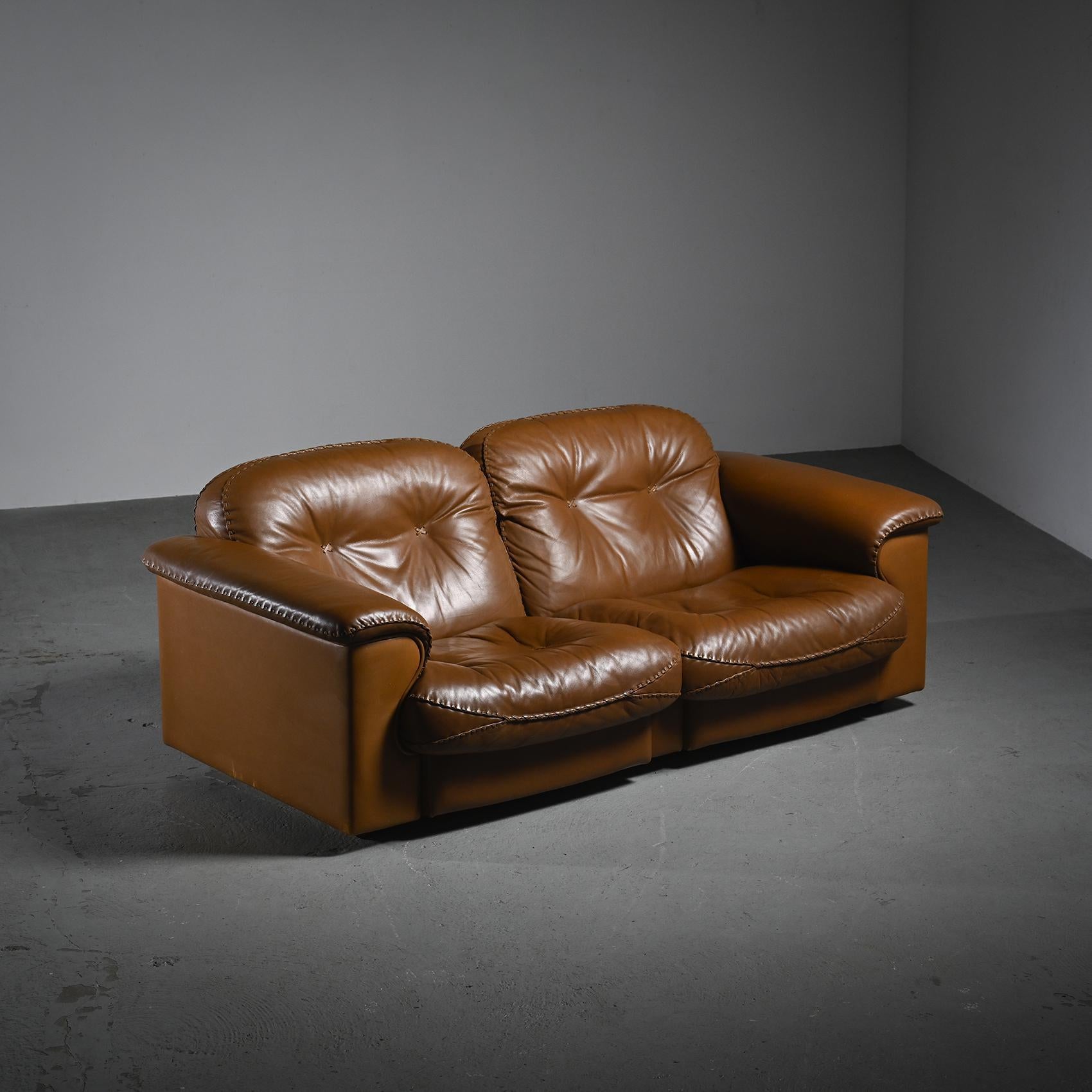 De Sede DS101 Leder-Sofa, Schweiz 1970er Jahre im Angebot 3