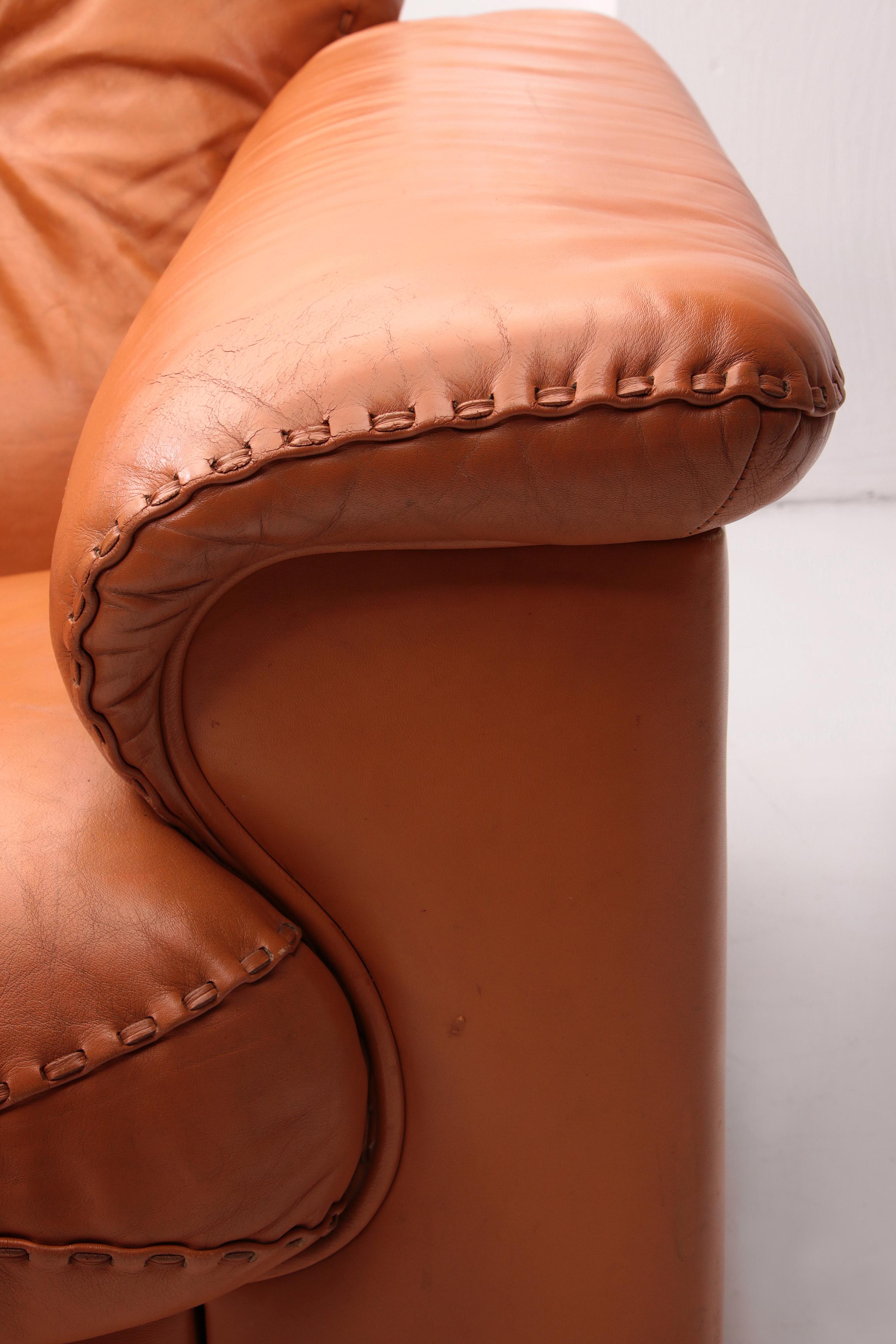 De Sede DS101 Two Seater Leather and Gognac Color, 1970 5