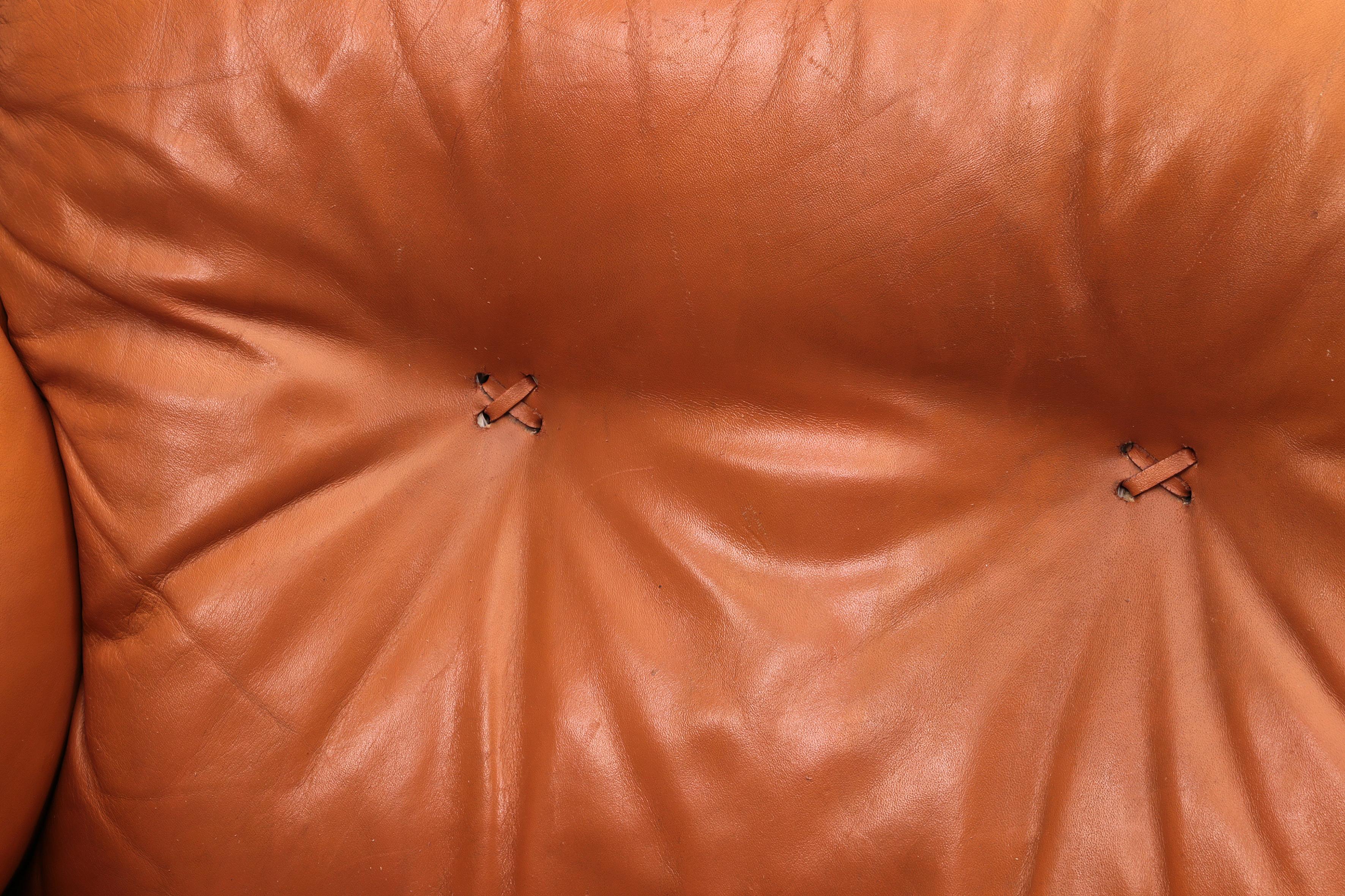 De Sede DS101 Two Seater Leather and Gognac Color, 1970 For Sale 7