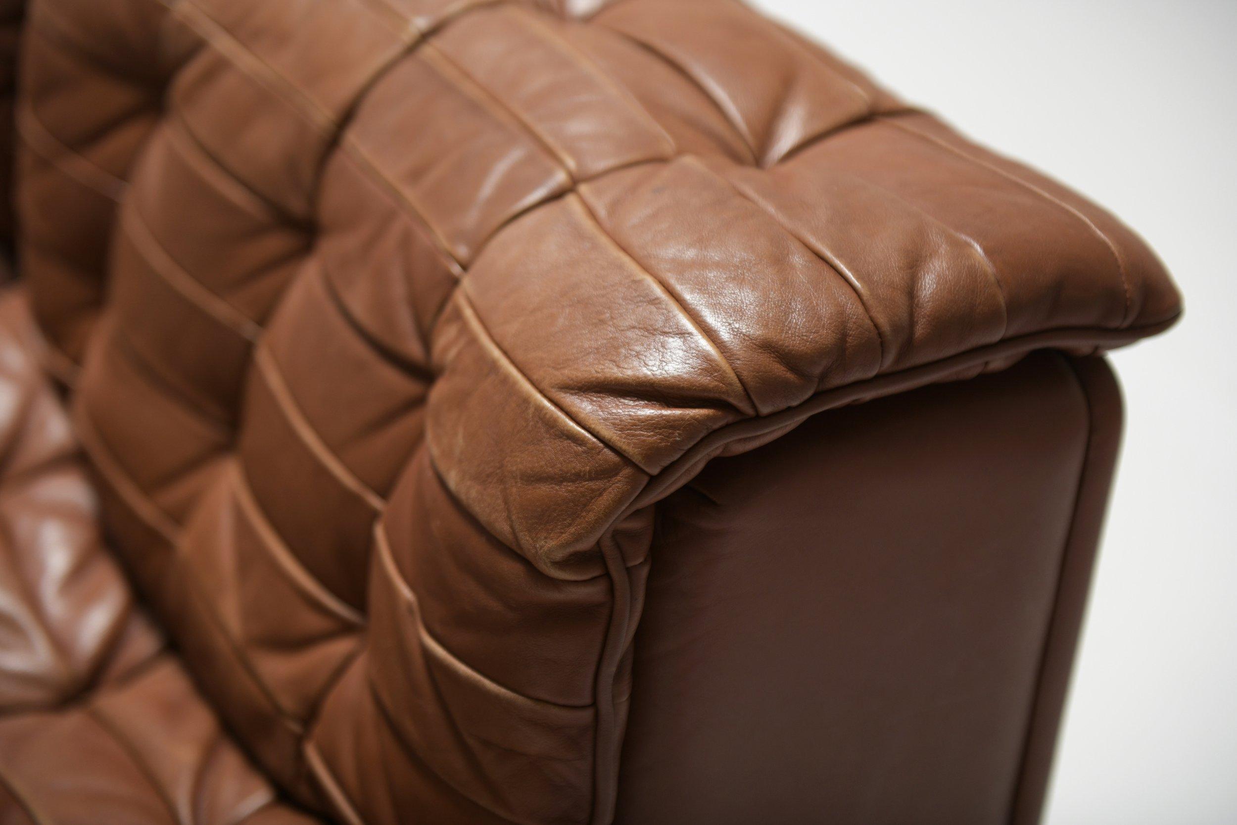 De Sede DS11 Patchwork Leather Sectional in Caramel, Circa 1970s For Sale 3