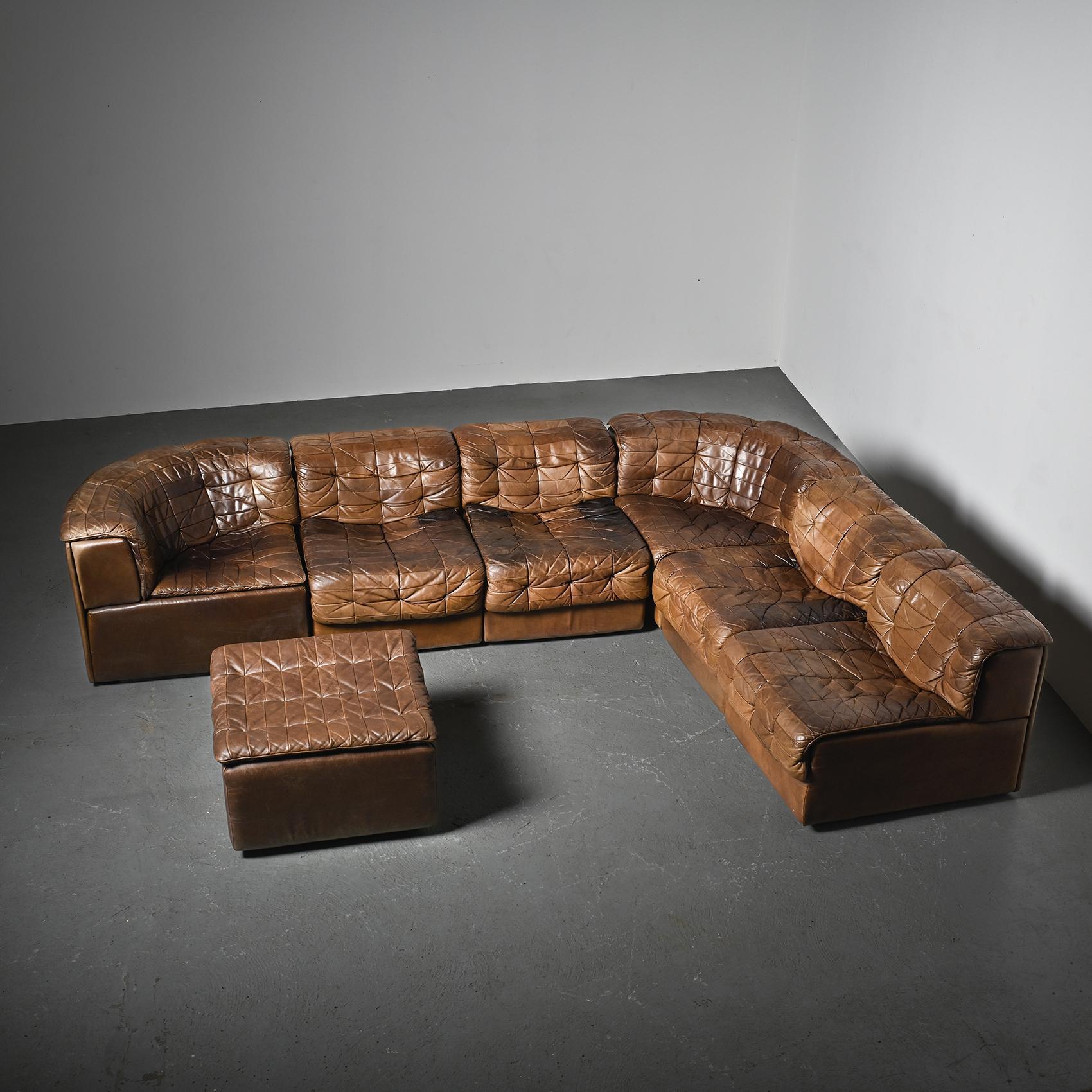 De Sede DS11 Patchwork Leather Sofa, Switzerland 1970s 4