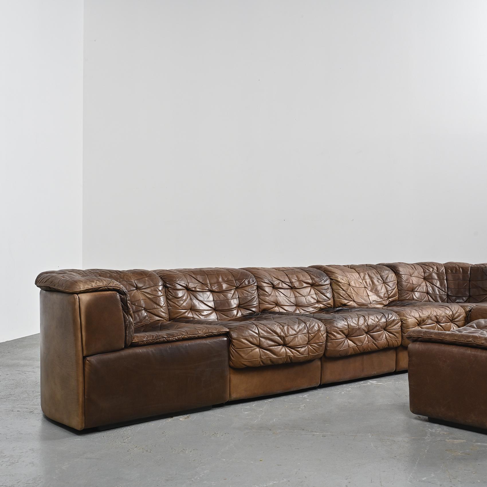 De Sede DS11 Patchwork Leather Sofa, Switzerland 1970s In Fair Condition In VILLEURBANNE, FR