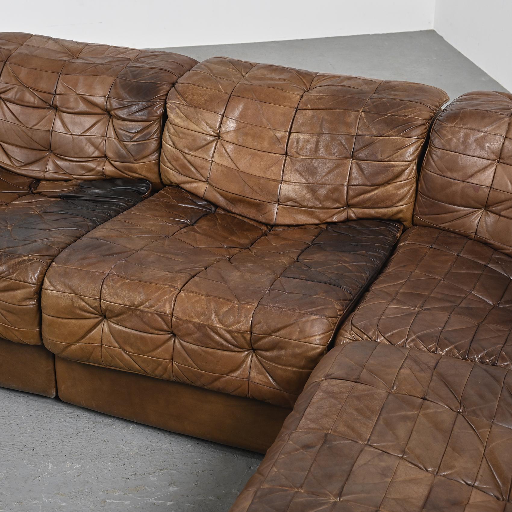 De Sede DS11 Patchwork Leather Sofa, Switzerland 1970s 1