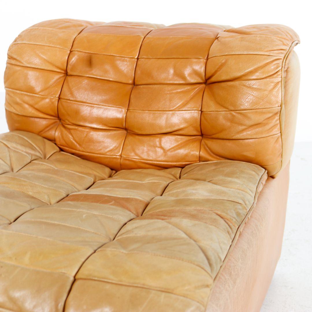 De Sede Ds11 Patchwork Sofa Cognac Leather 5