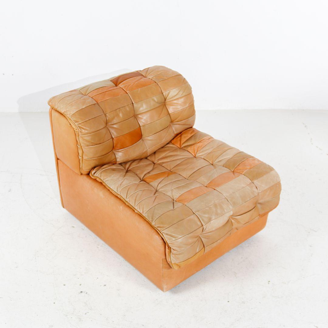 De Sede Ds11 Patchwork Sofa Cognac Leather 6