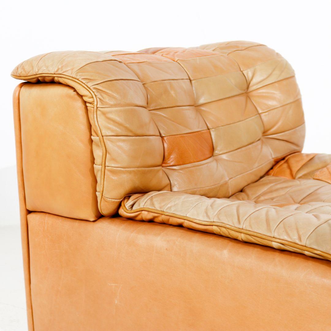 De Sede Ds11 Patchwork Sofa Cognac Leather 7