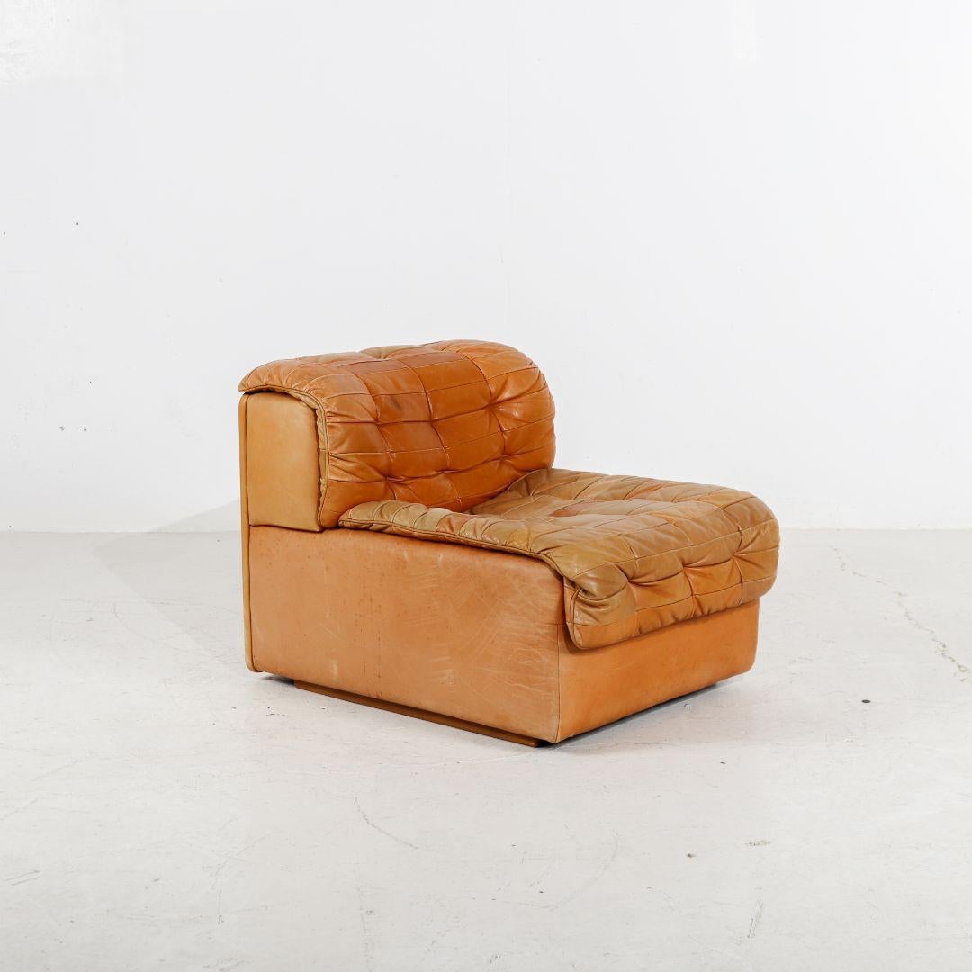 Late 20th Century De Sede Ds11 Patchwork Sofa Cognac Leather