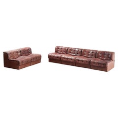 De Sede 'DS11' Sectional Patchwork sofa In Cognac Leather, Switzerland 1970's