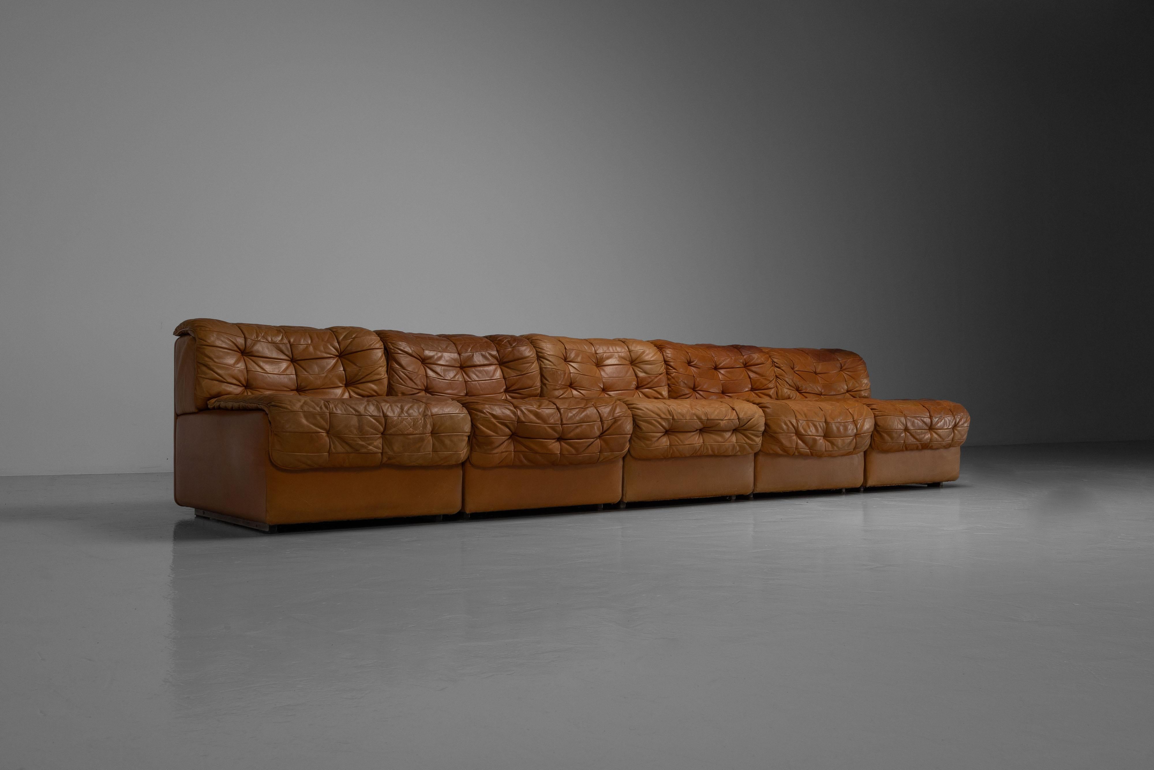 De Sede DS11 Modulsofas Schweiz 1970 (Leder) im Angebot