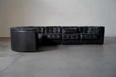 DE SEDE DS11 SOFA IN BLACK LEATHER - SWISS 1970s
