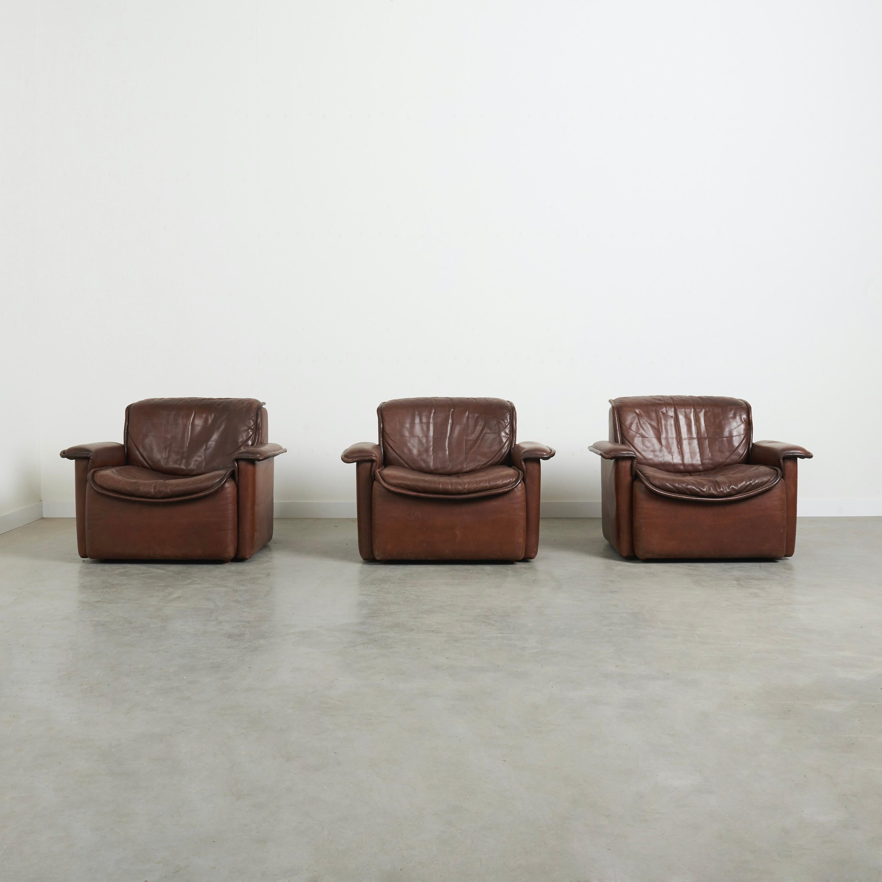 Swiss De Sede DS12 lounge set, 1970s For Sale