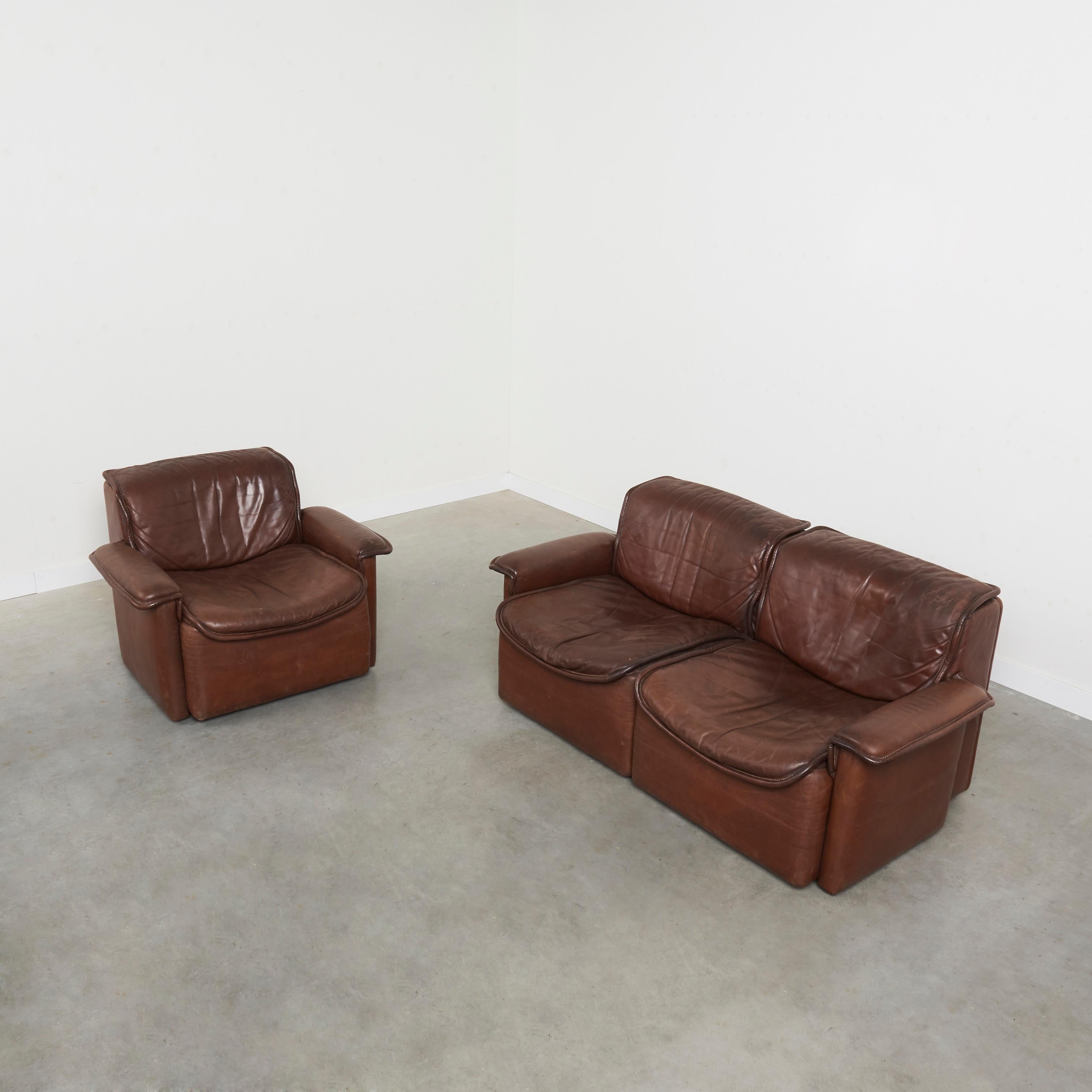 Late 20th Century De Sede DS12 lounge set, 1970s For Sale