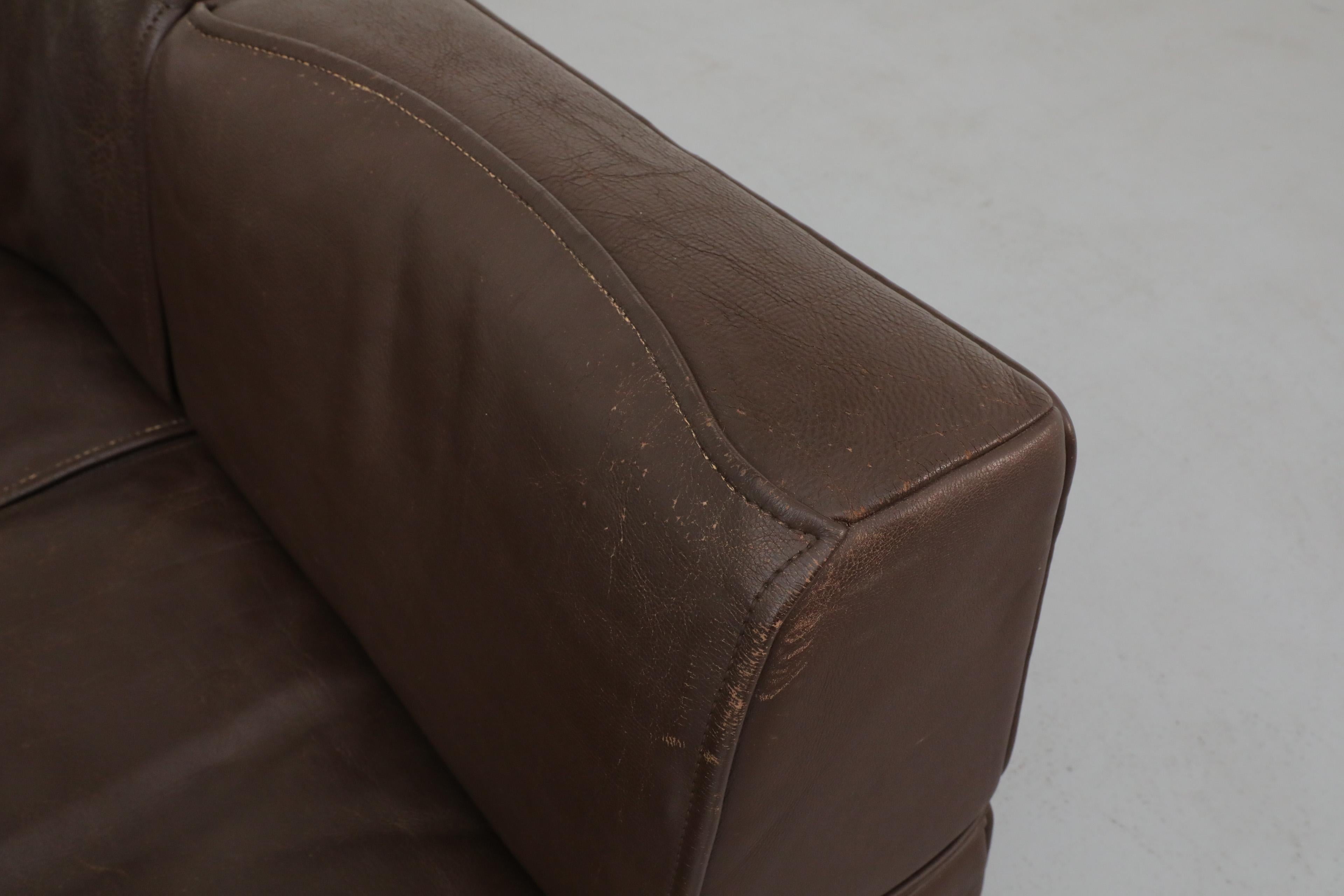 De Sede DS15 Canapé modulable cinq pièces en cuir Brown avec Great Patina 4