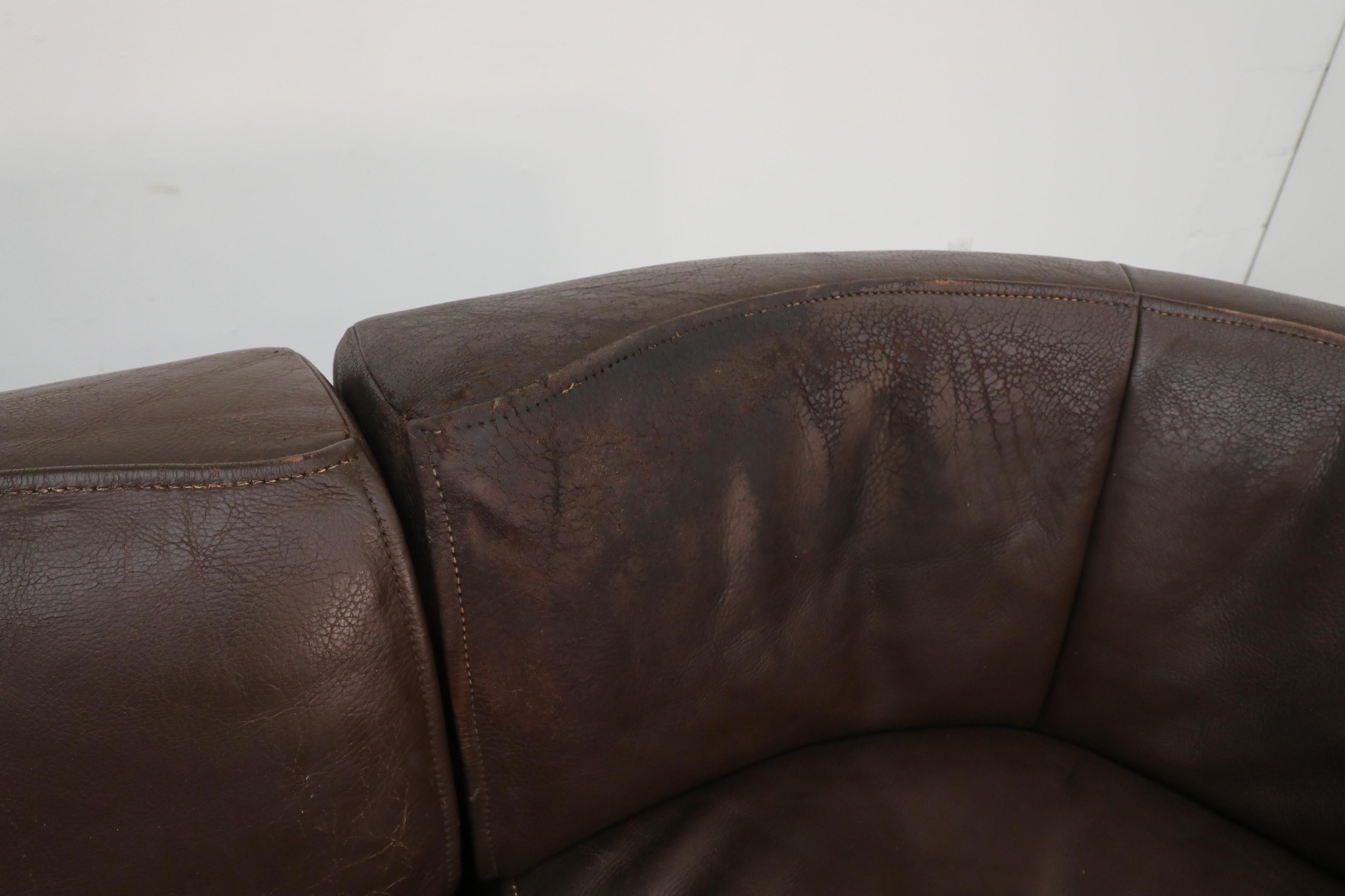 De Sede DS15 Canapé modulable cinq pièces en cuir Brown avec Great Patina 5