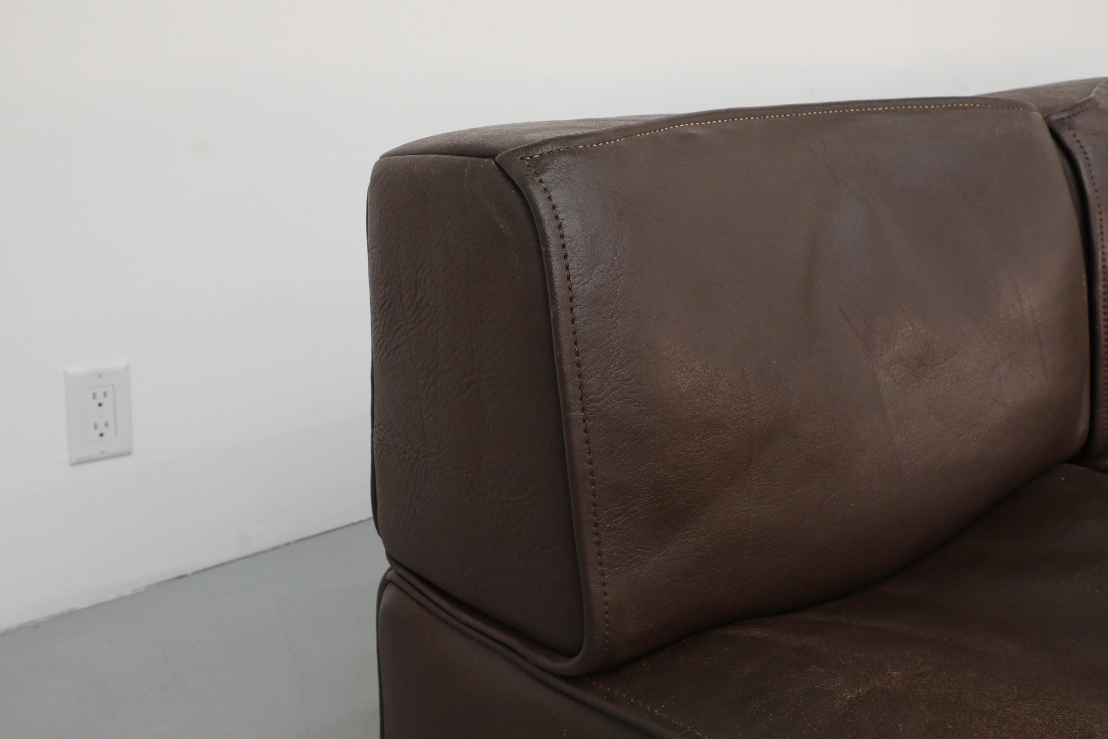 De Sede DS15 Canapé modulable cinq pièces en cuir Brown avec Great Patina 8
