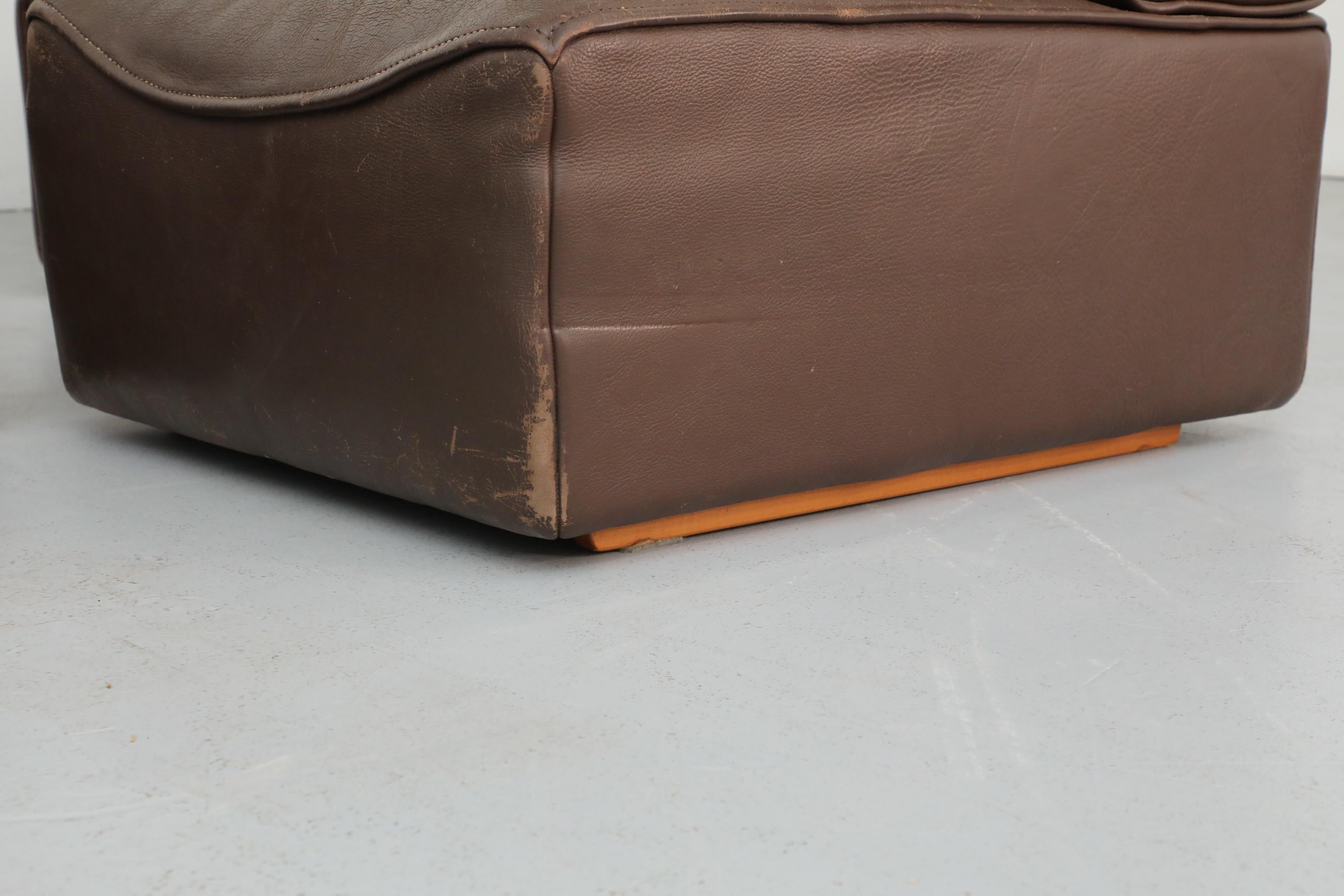 De Sede DS15 Canapé modulable cinq pièces en cuir Brown avec Great Patina 13