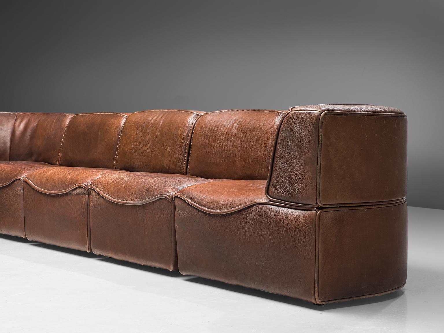Mid-Century Modern De Sede DS15 in Patinated Brown Buffalo Leather