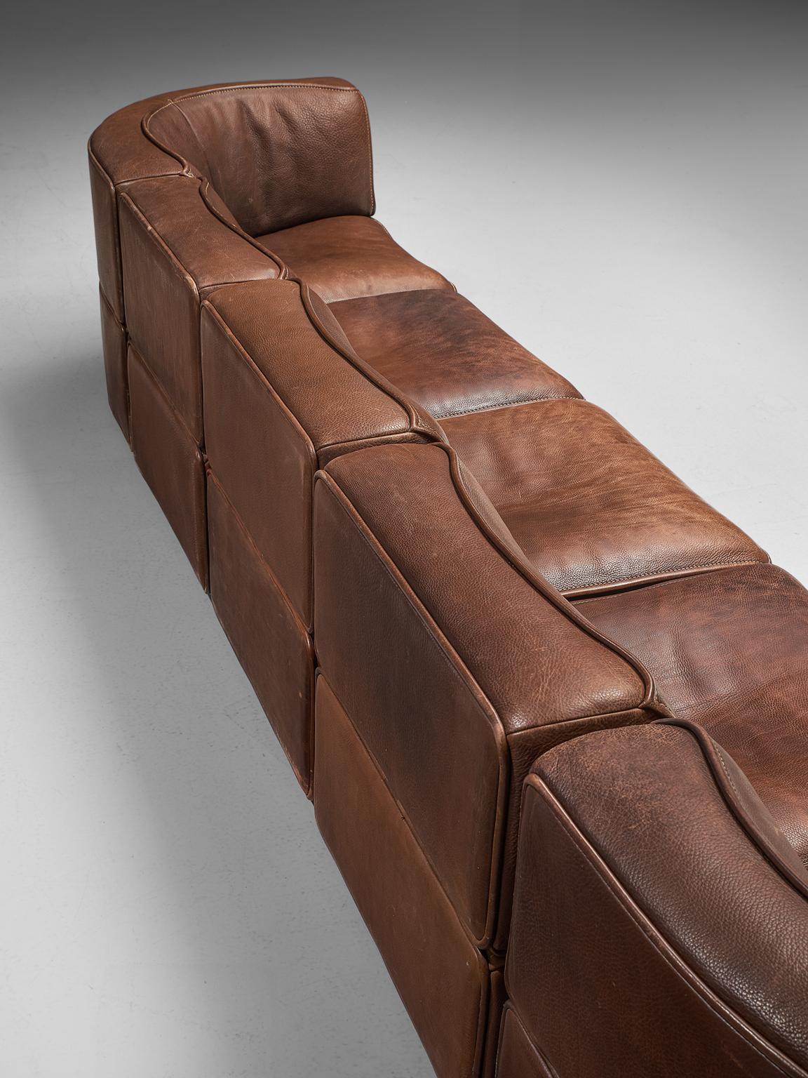 De Sede DS15 in Patinated Brown Buffalo Leather In Good Condition In Waalwijk, NL