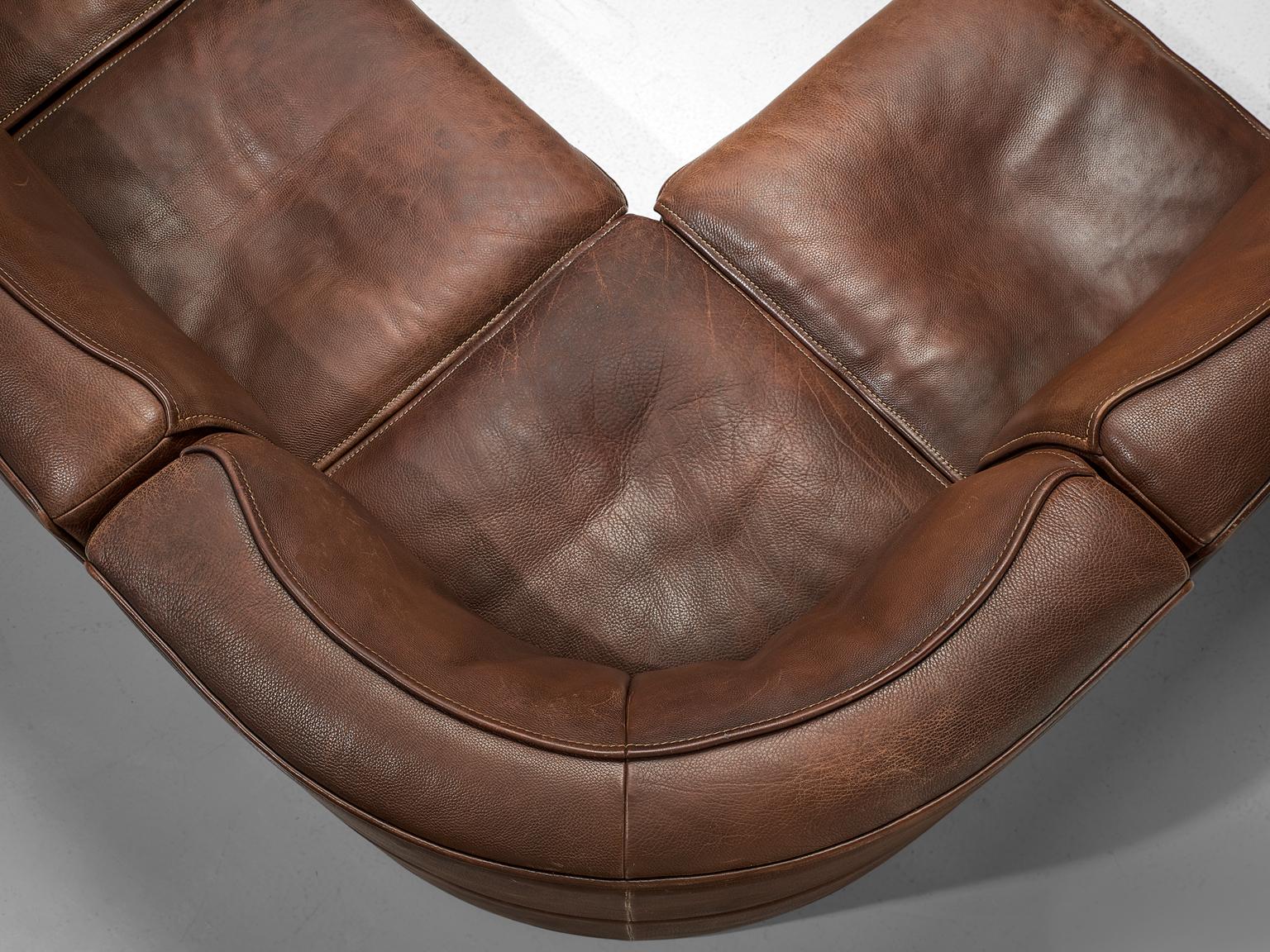 Late 20th Century De Sede DS15 in Patinated Brown Buffalo Leather