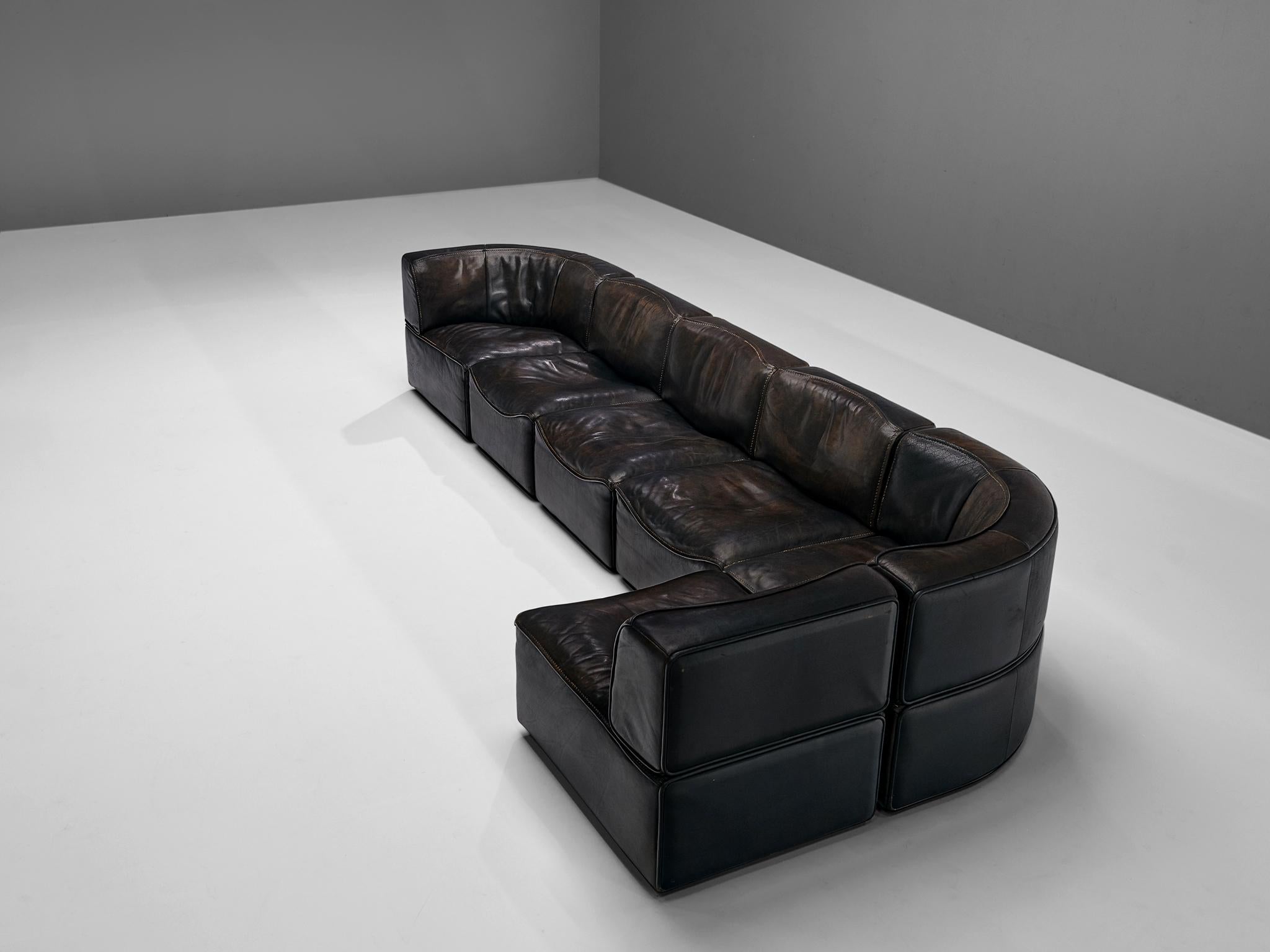 De Sede DS15 Sectional Sofa in Brown Leather 4