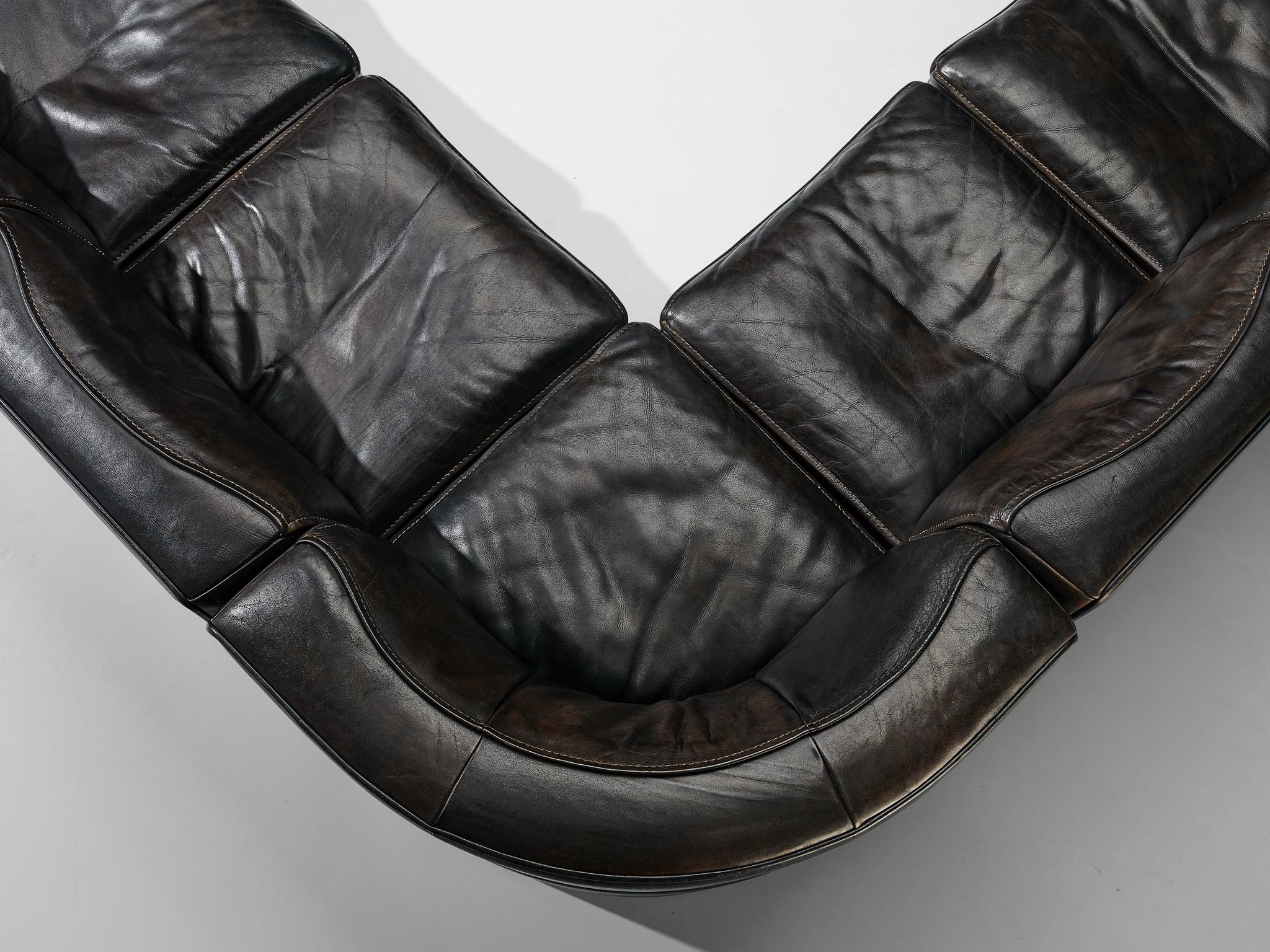 De Sede DS15 Sectional Sofa in Brown Leather 4