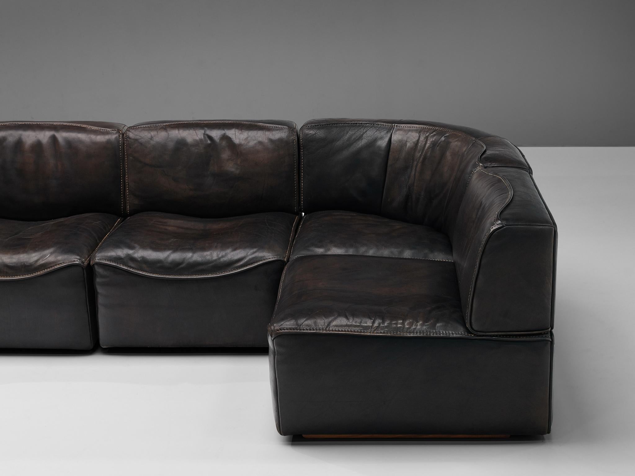 De Sede DS15 Sectional Sofa in Brown Leather 5