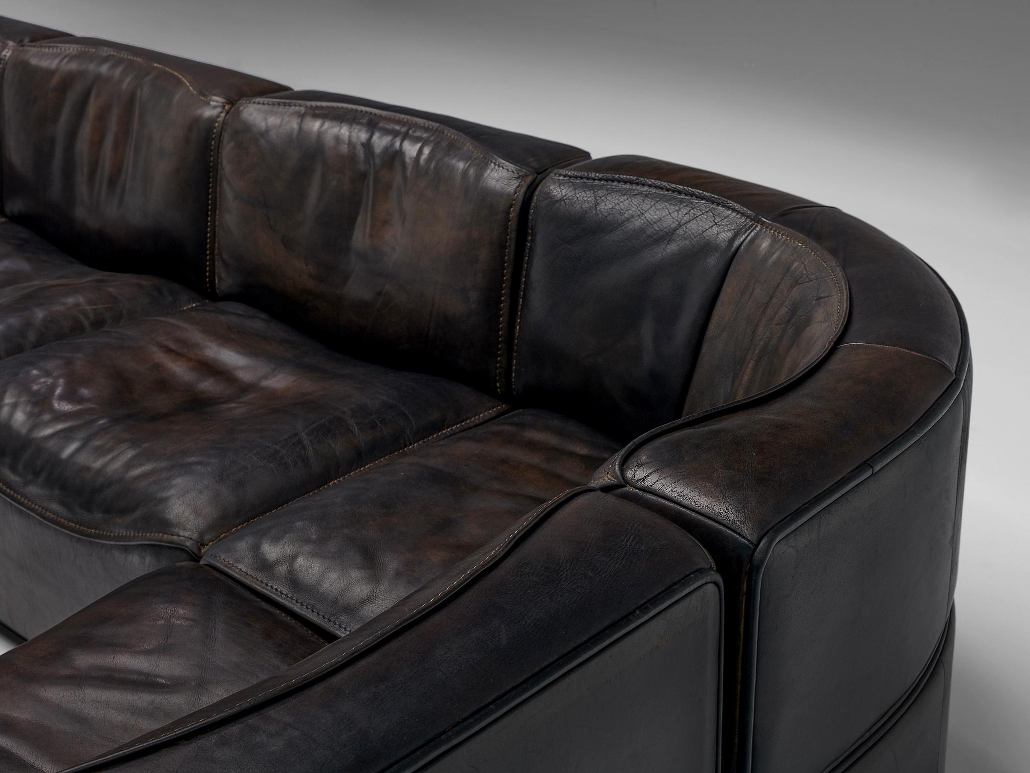 De Sede DS15 Sectional Sofa in Brown Leather 6