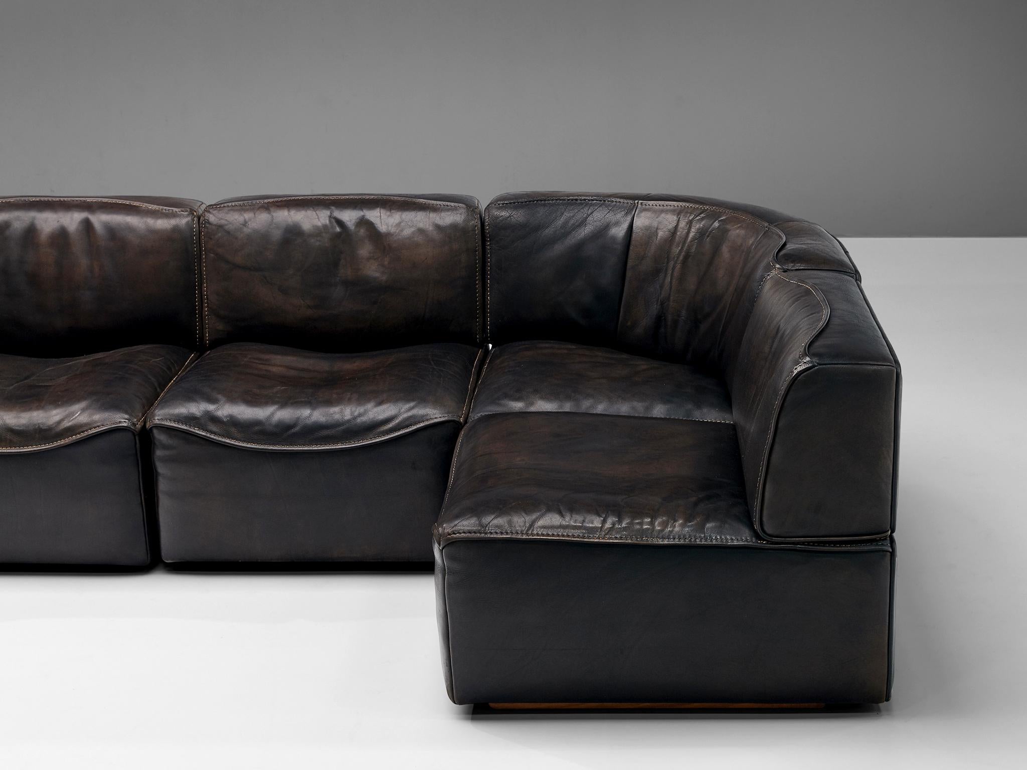De Sede DS15 Sectional Sofa in Brown Leather 7