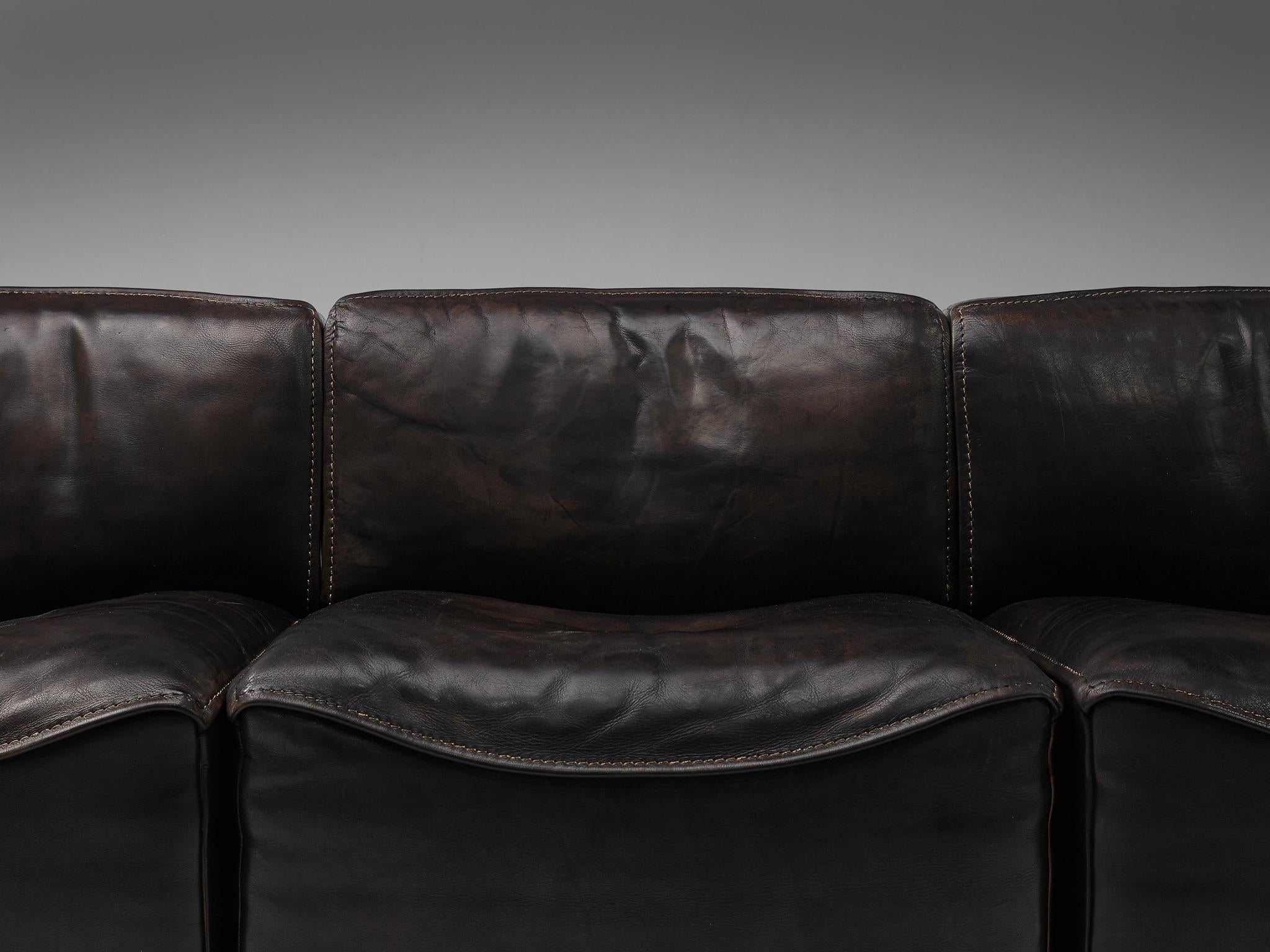 De Sede DS15 Sectional Sofa in Brown Leather 1