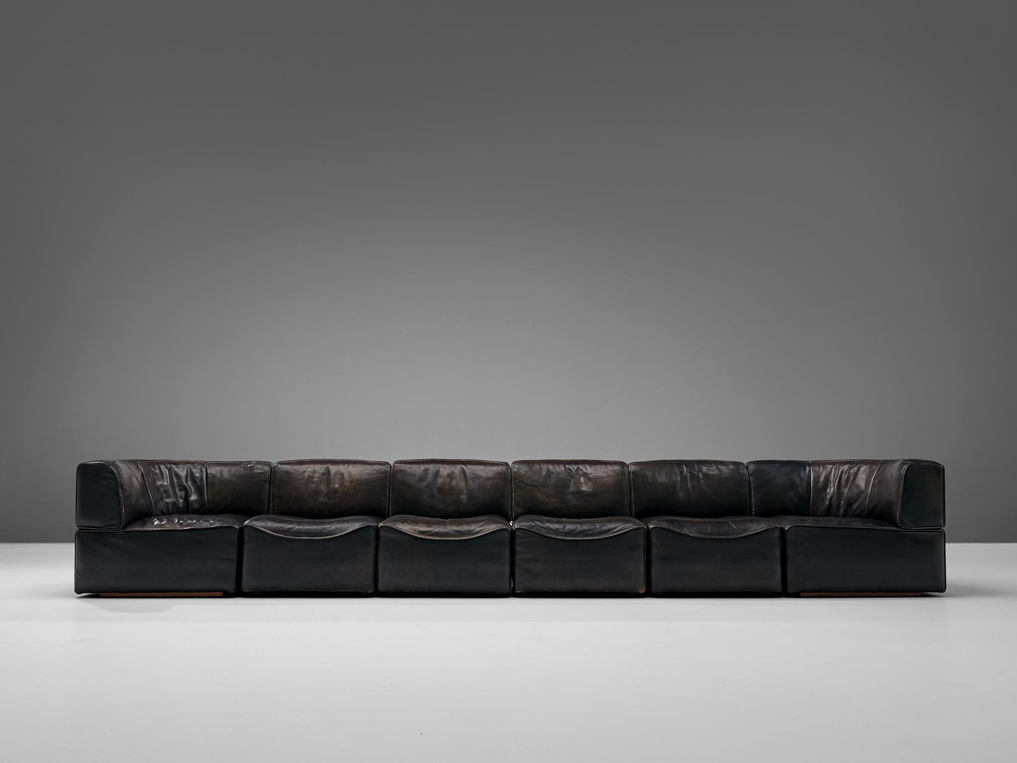 De Sede DS15 Sectional Sofa in Brown Leather 2
