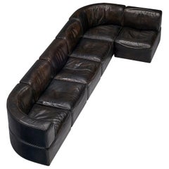 De Sede DS15 Sectional Sofa in Brown Leather