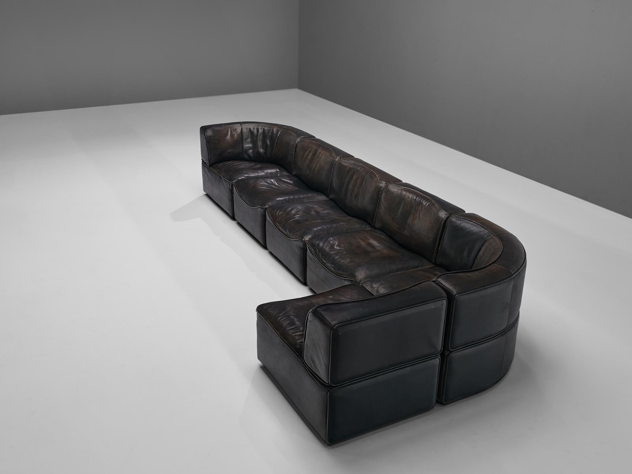 De Sede DS15 Sectional Sofa in Leather In Good Condition In Waalwijk, NL