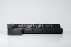De Sede DS15 Sofa in Black Leather Switzerland 1970