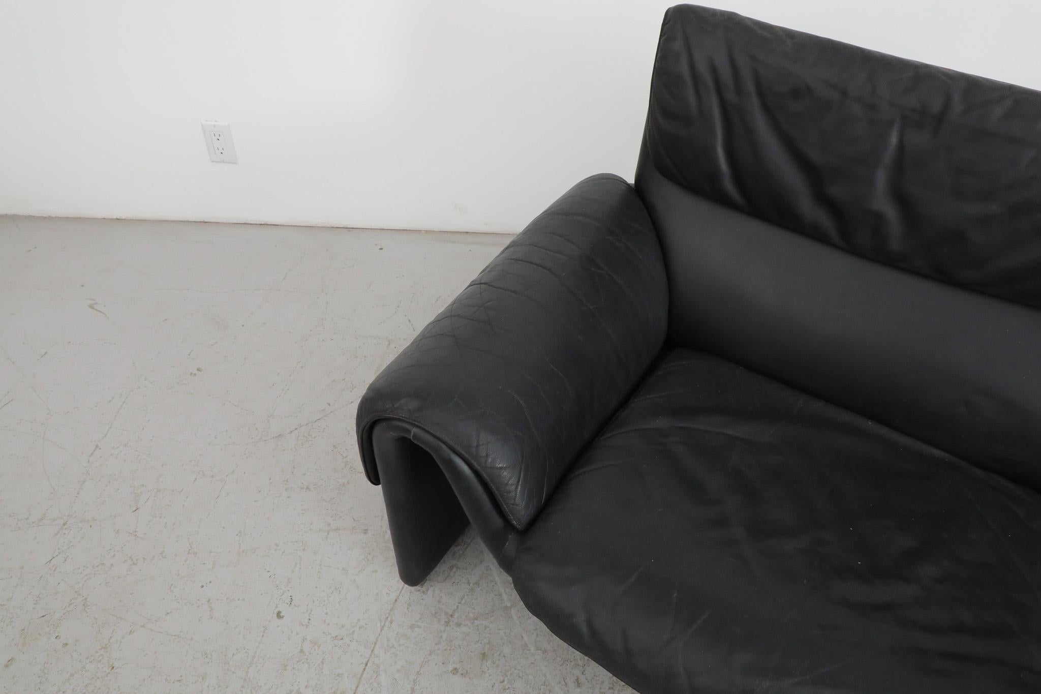 De Sede DS2011 Black Leather Sofa 6