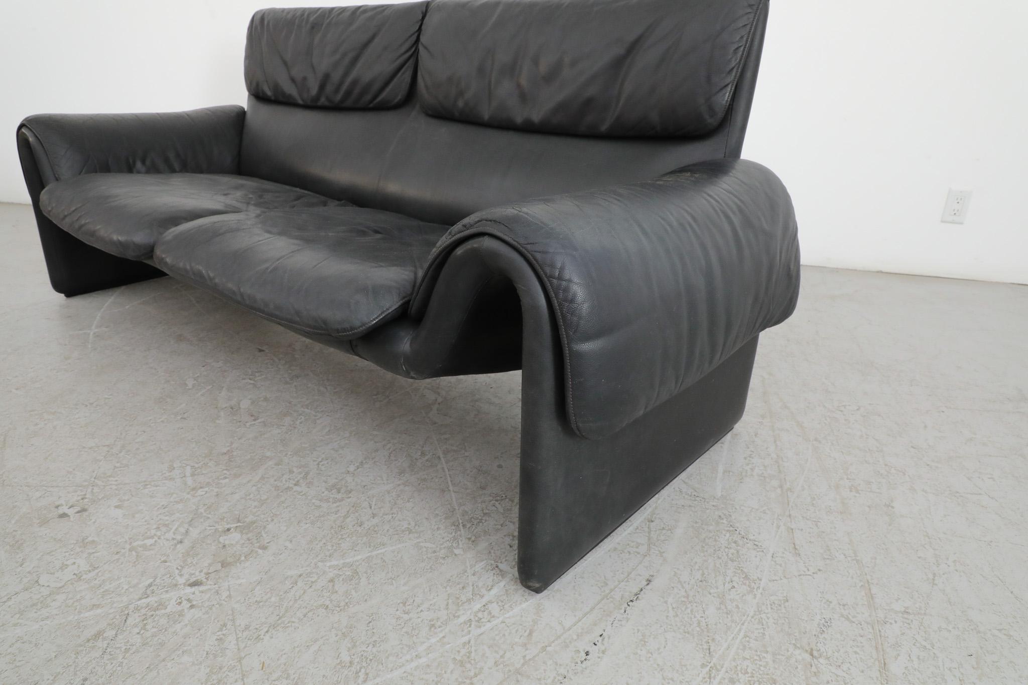 De Sede DS2011 Black Leather Sofa 7