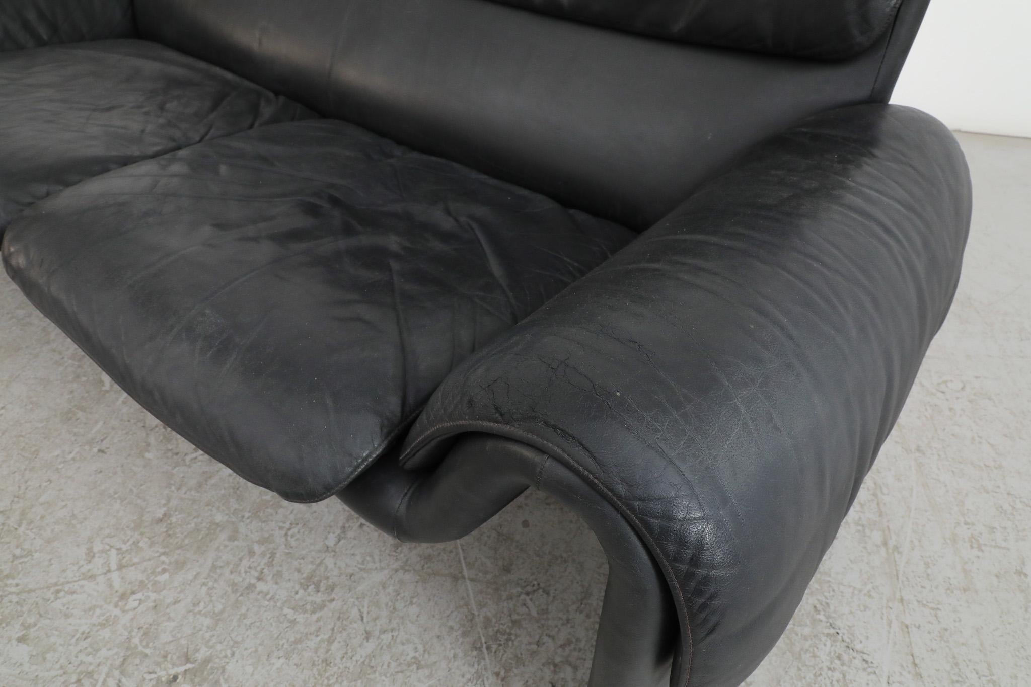 De Sede DS2011 Black Leather Sofa 8