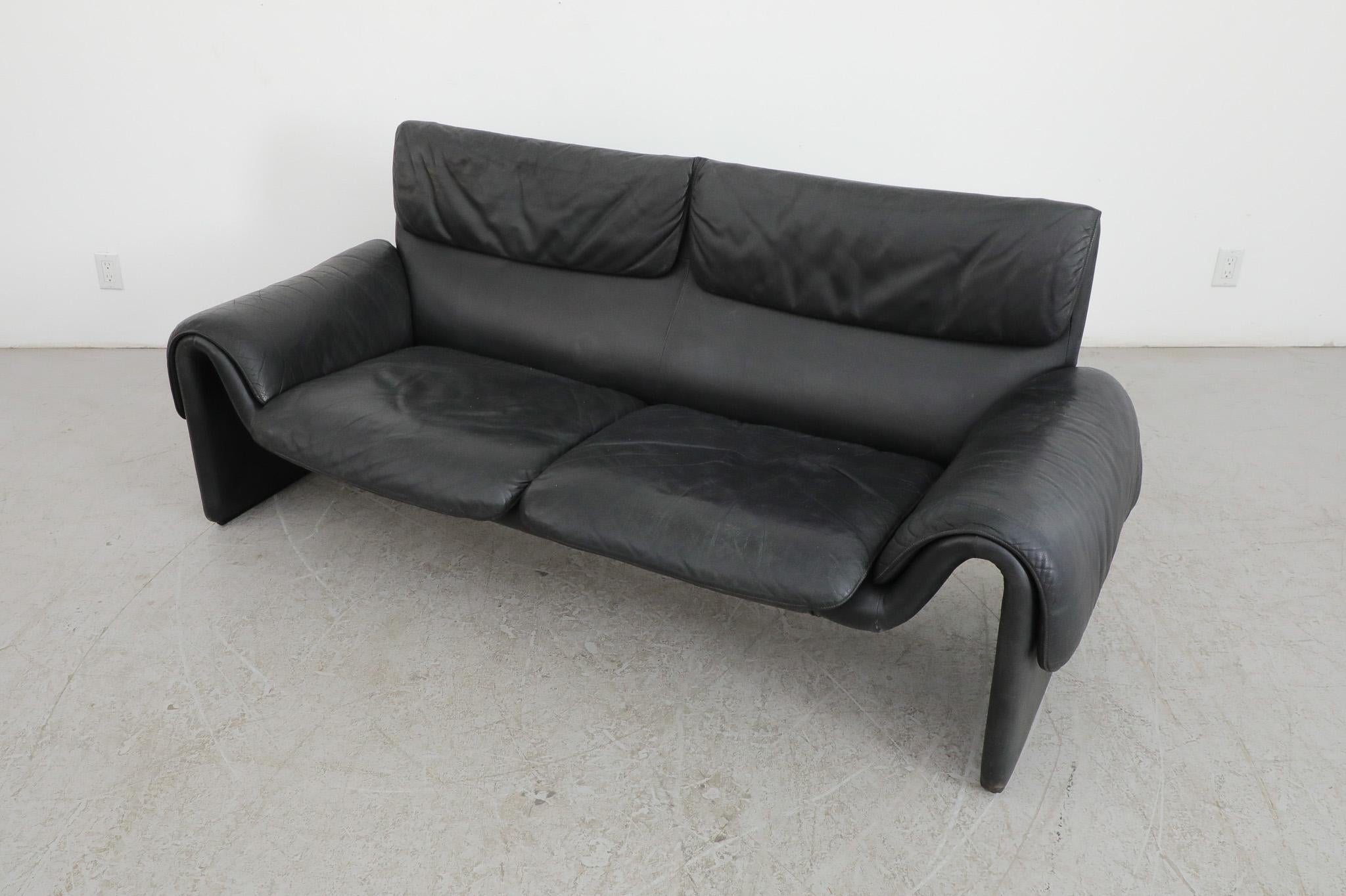 De Sede DS2011 Black Leather Sofa 1