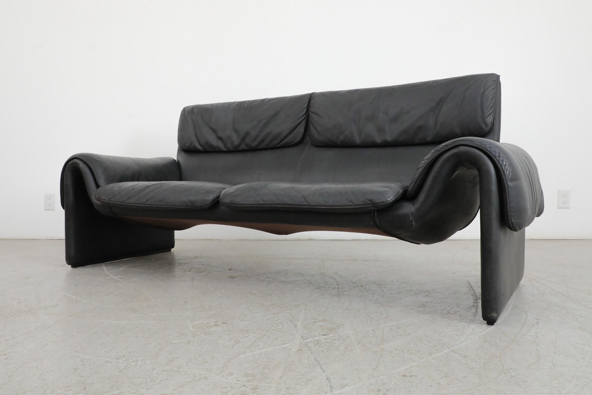 De Sede DS2011 Black Leather Sofa 2
