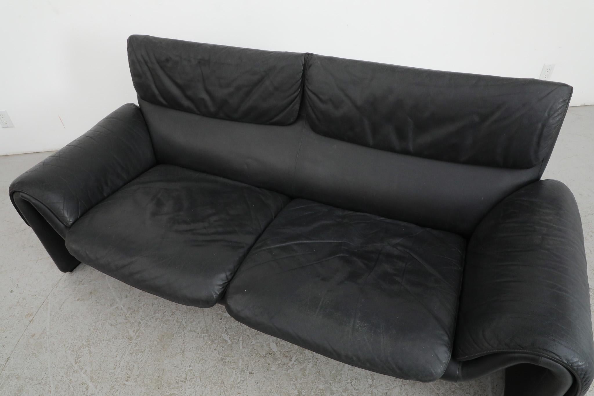 De Sede DS2011 Black Leather Sofa 3