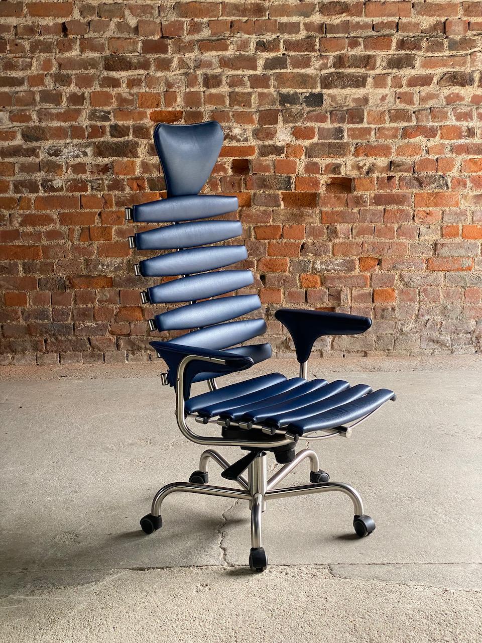 Contemporary De Sede DS2100 Skeleton Chair Blue Leather Switzerland