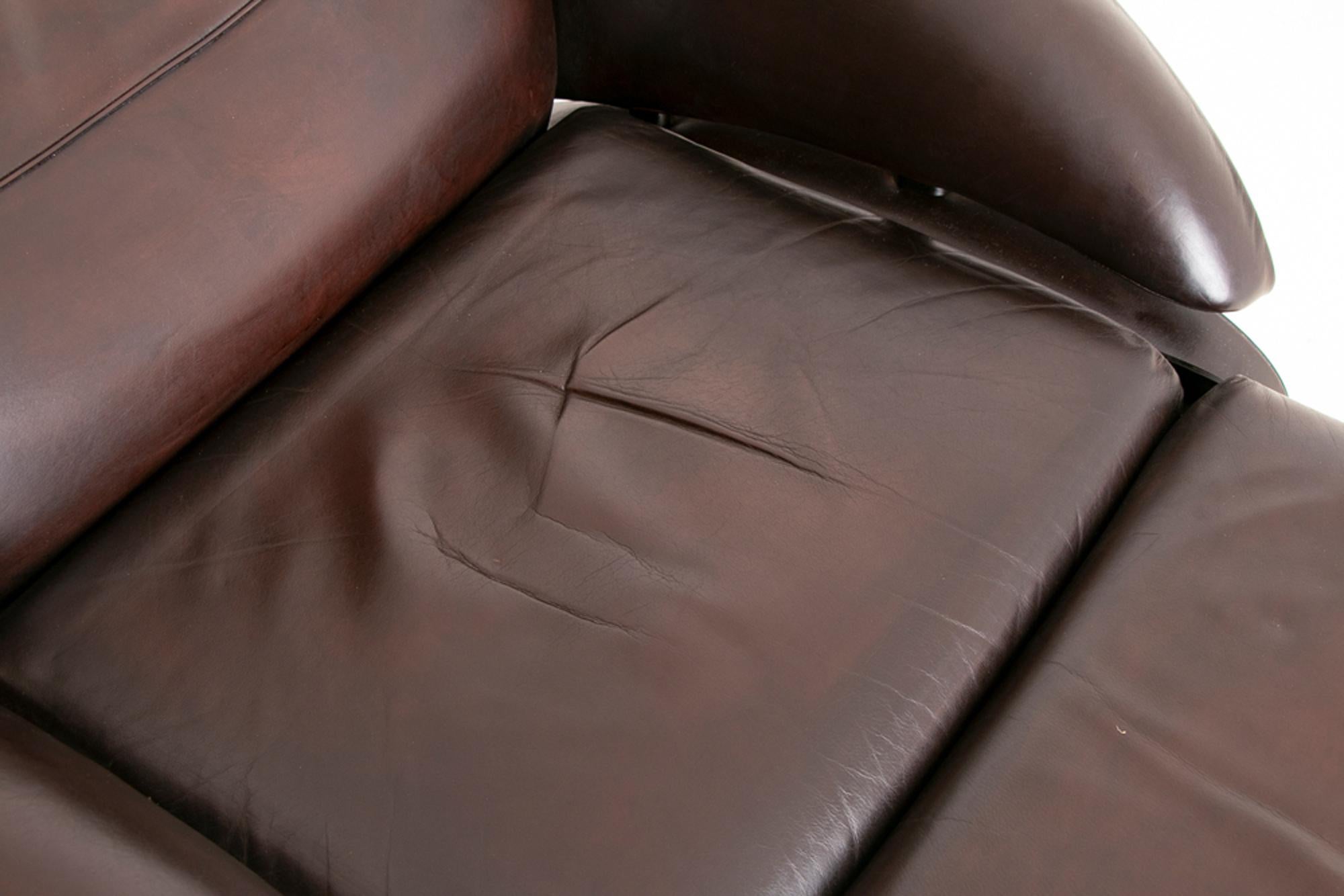 Leather De Sede DS260 Recliner Armchair with Footstool