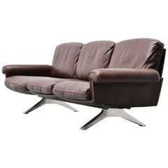 De Sede Ds31/3 Lounge Sofa in Brown Leather Switzerland, 1970