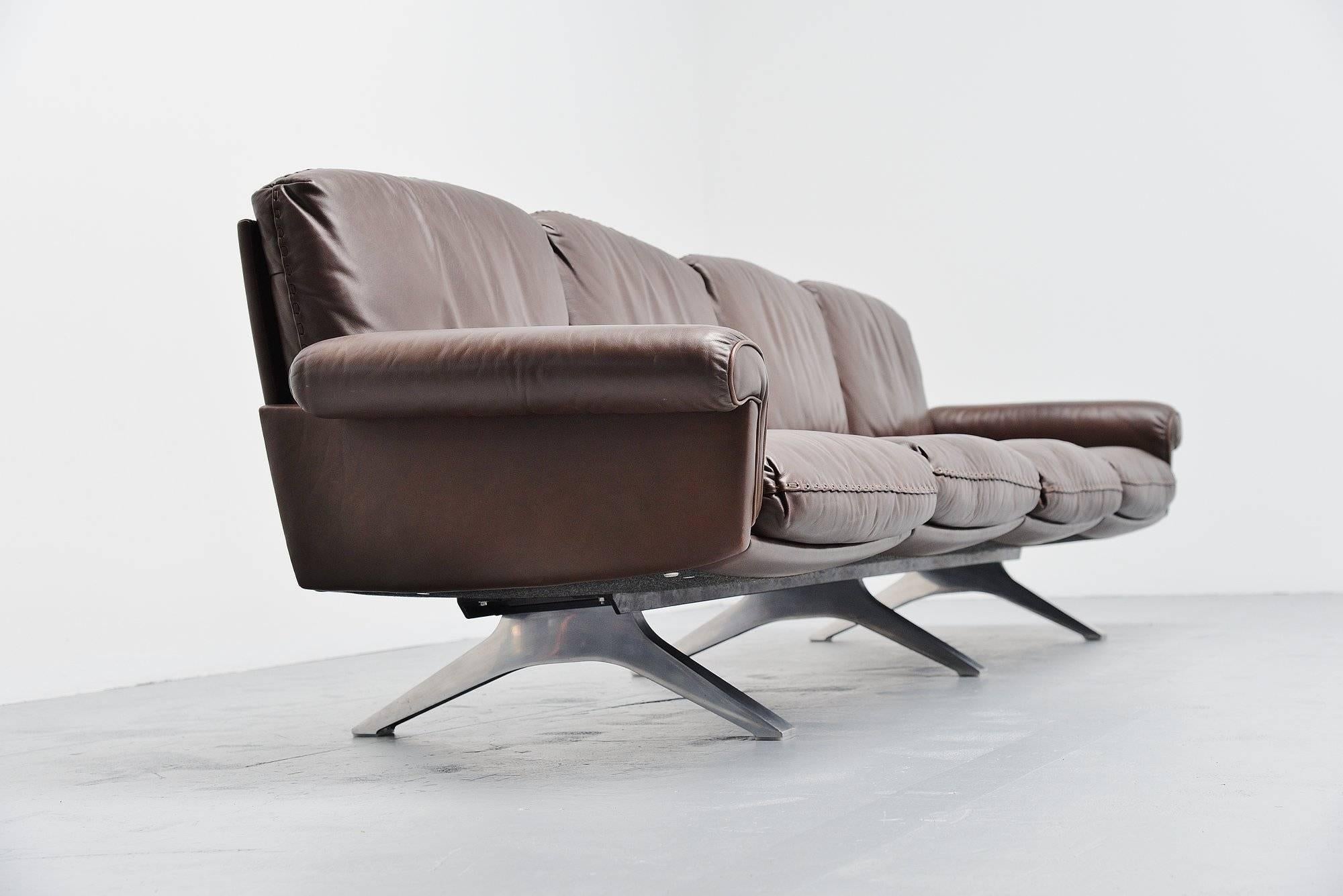 Late 20th Century De Sede DS31/4 Lounge Sofa in Brown Leather, Switzerland, 1970