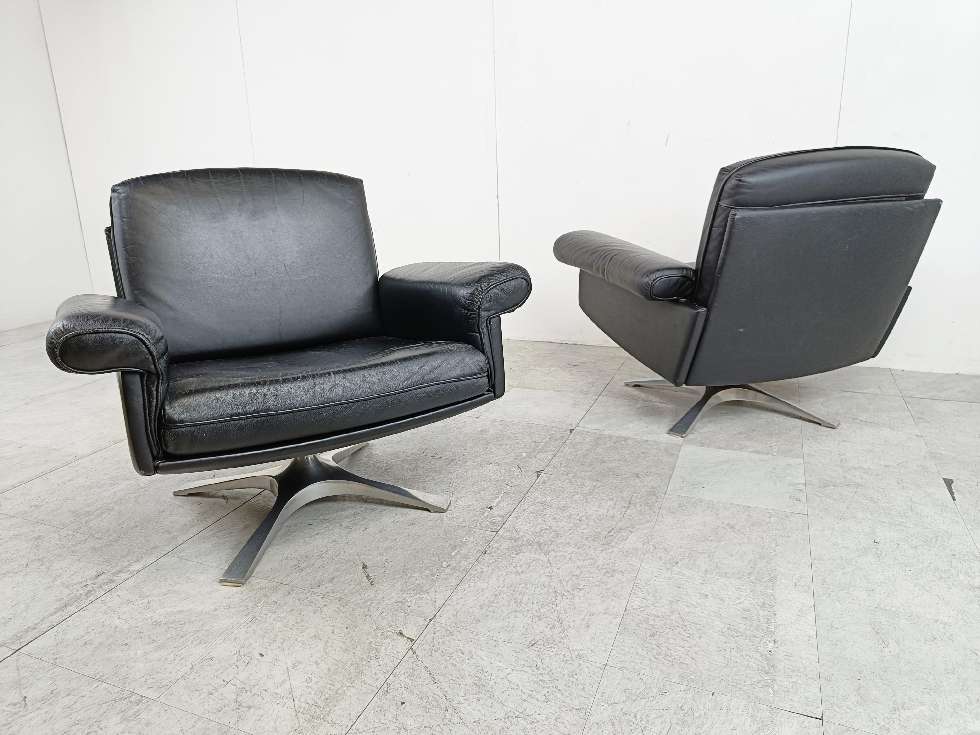 De Sede DS31 Pair of Swivel Chairs, 1970s 3