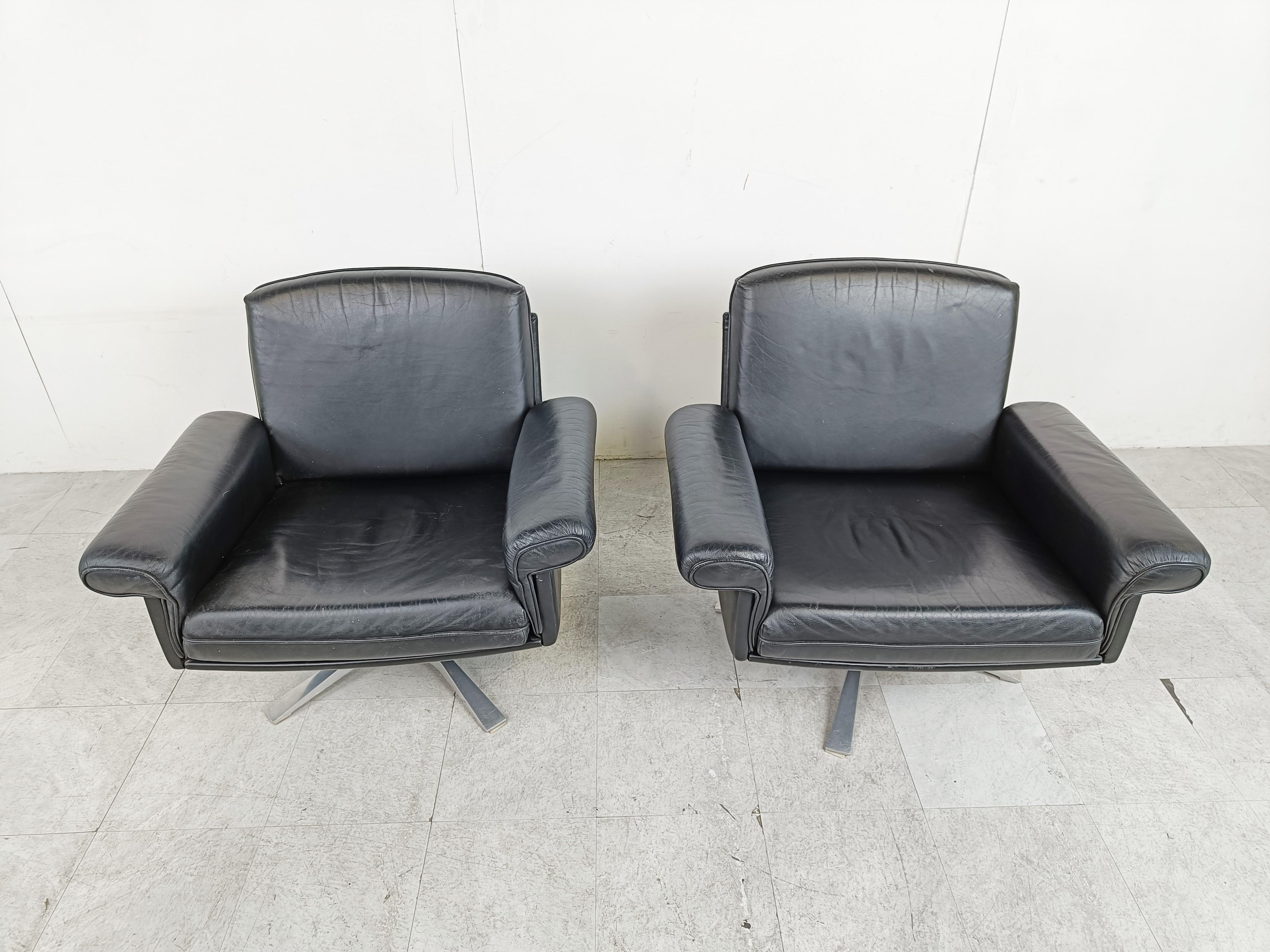 De Sede DS31 Pair of Swivel Chairs, 1970s In Good Condition In Leuven, Vlaams Gewest
