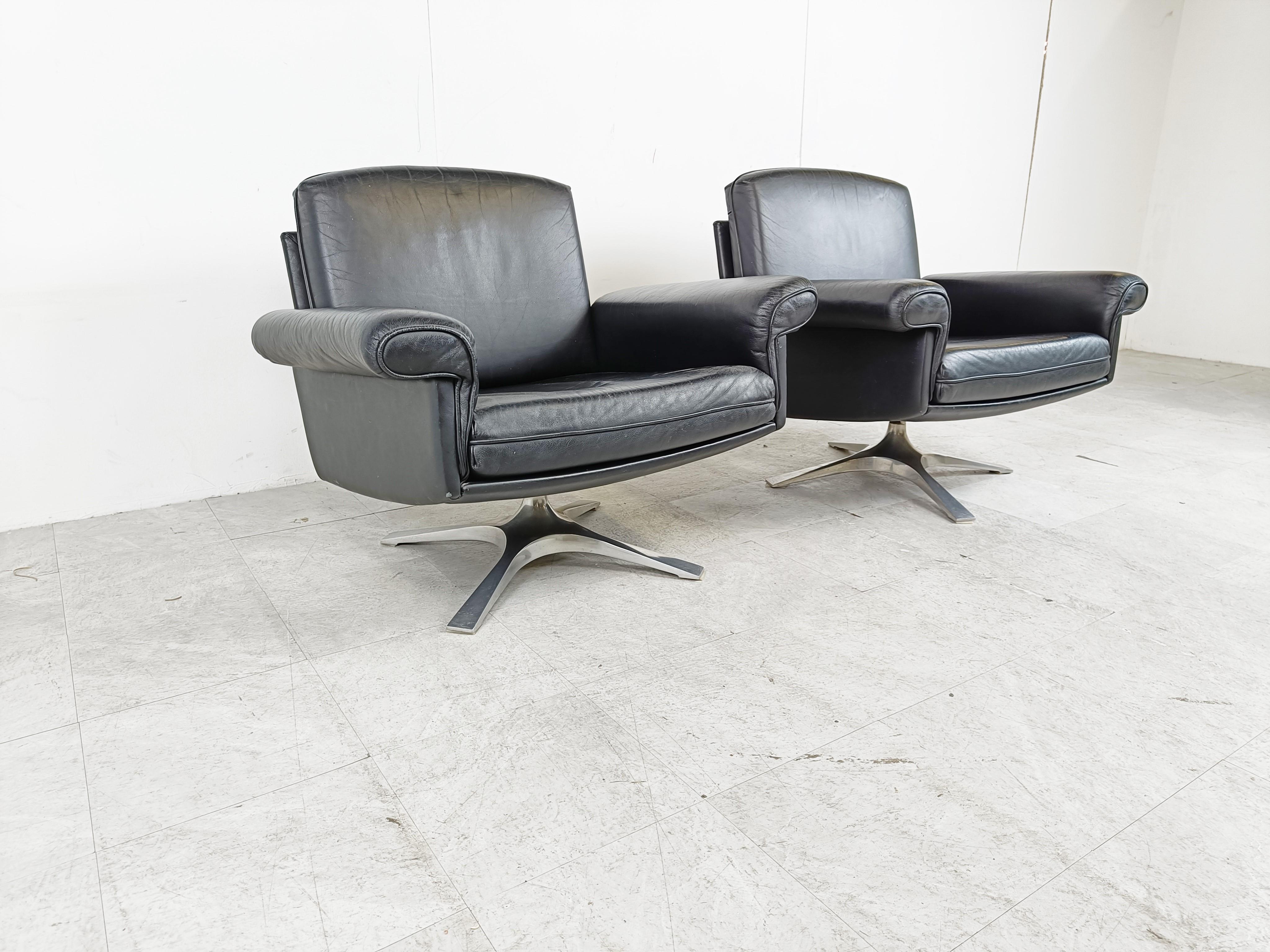 Late 20th Century De Sede DS31 Pair of Swivel Chairs, 1970s