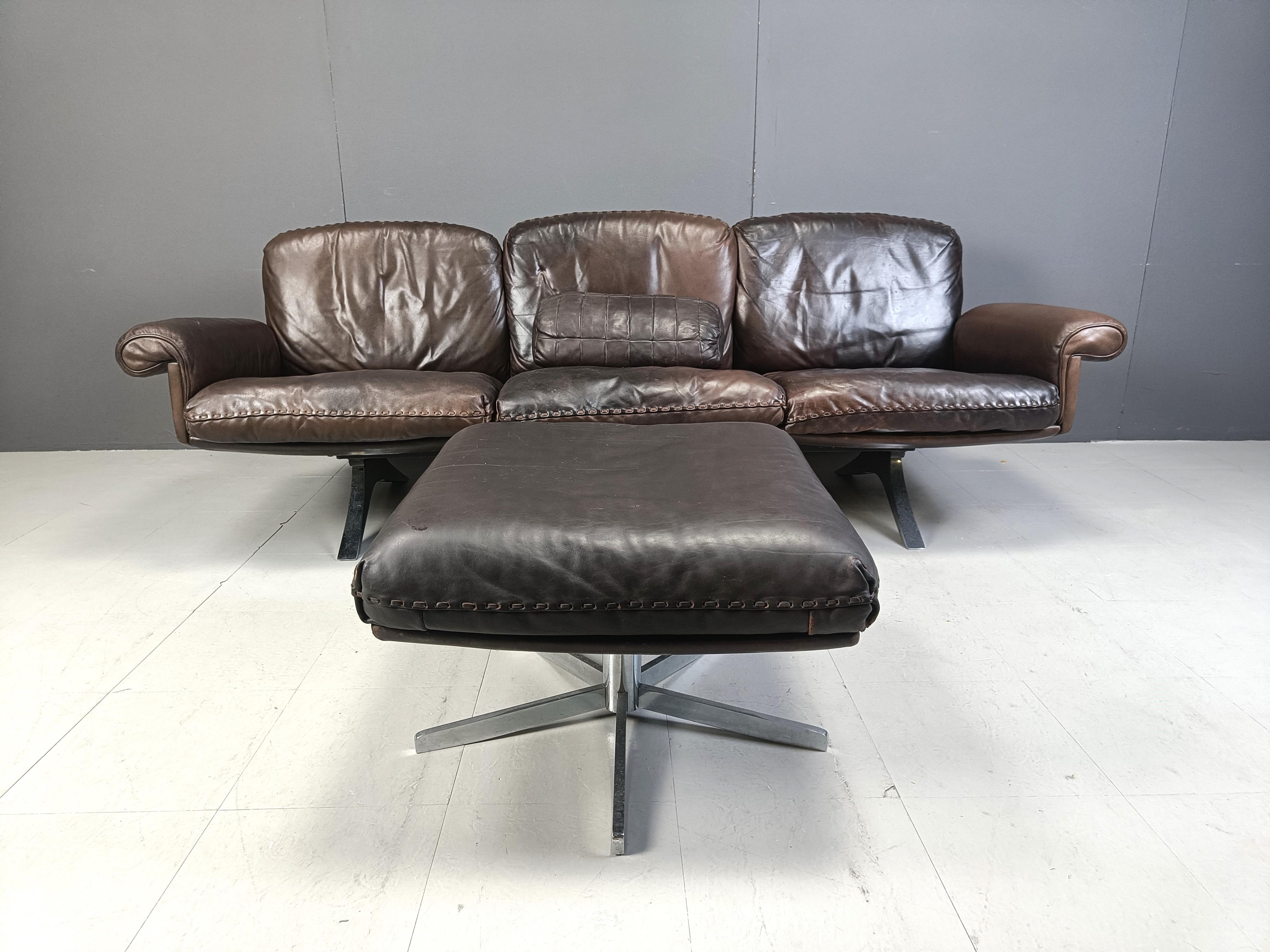 Swiss De sede DS31 sofa in brown leather, 1970s